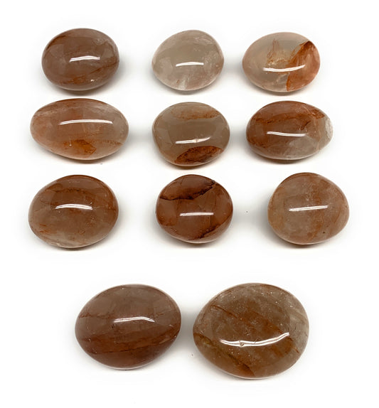 2.29 Lbs, 1.6-2.3", 11pcs, Red Hematoid Palm-Stone Polished Wholesale , B30697