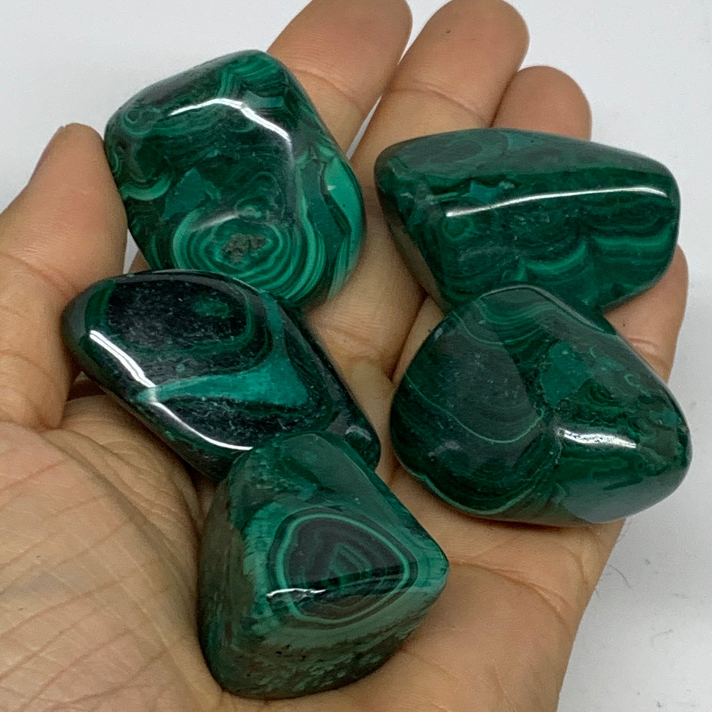 1pcs, 1.1"-1.8", 40-56g, Natural Malachite Tumbled Gemstone, B32844/45