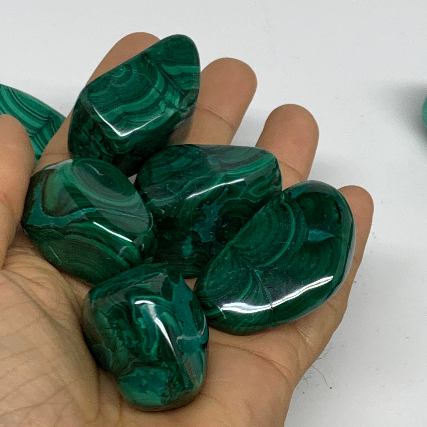 1pcs, 1.1"-1.8", 40-56g, Natural Malachite Tumbled Gemstone, B32844/45