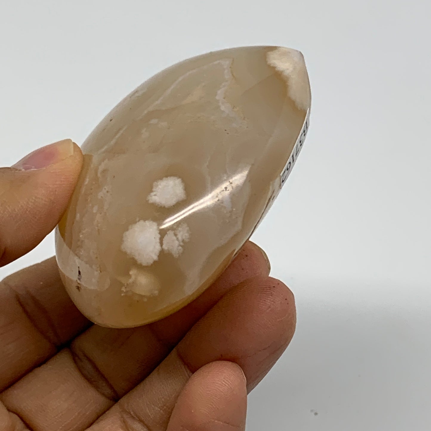 0.34 lbs, 2.4"x2.6"x1.2", Cherry Blossom Flower Agate Heart Crystal, B37162