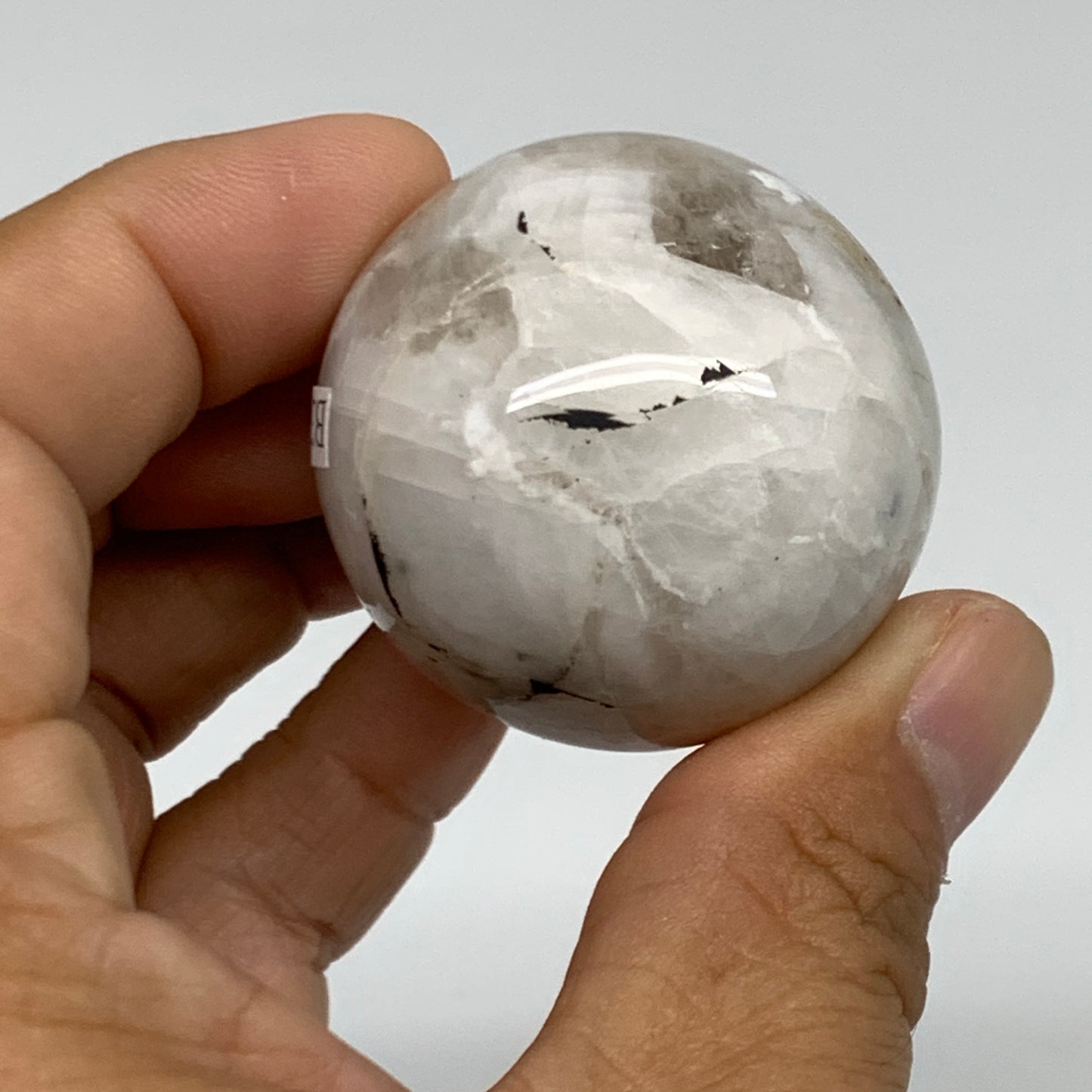 79.9g, 1.5"(39mm), Natural Rainbow Moonstone Sphere Ball Gemstone, B34944