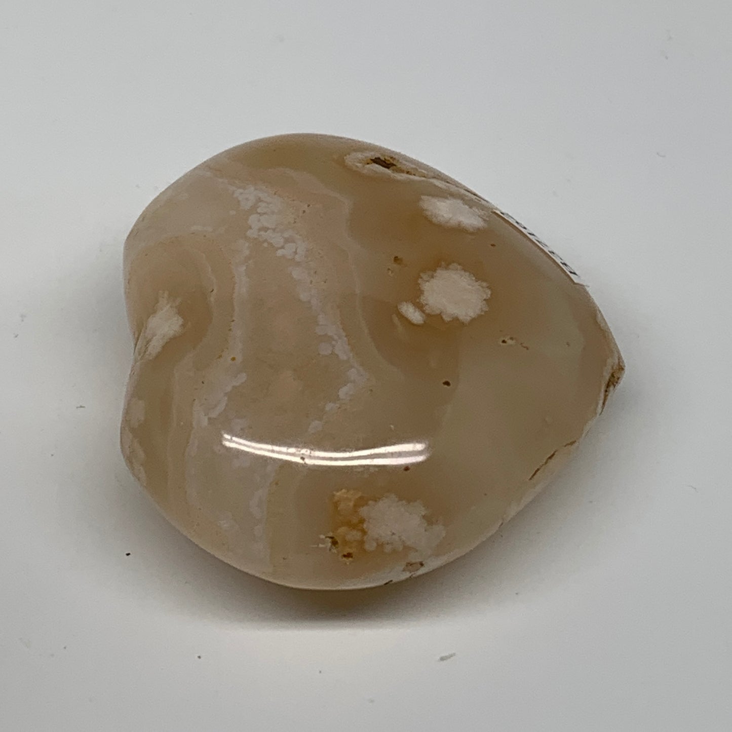 0.34 lbs, 2.4"x2.6"x1.2", Cherry Blossom Flower Agate Heart Crystal, B37162