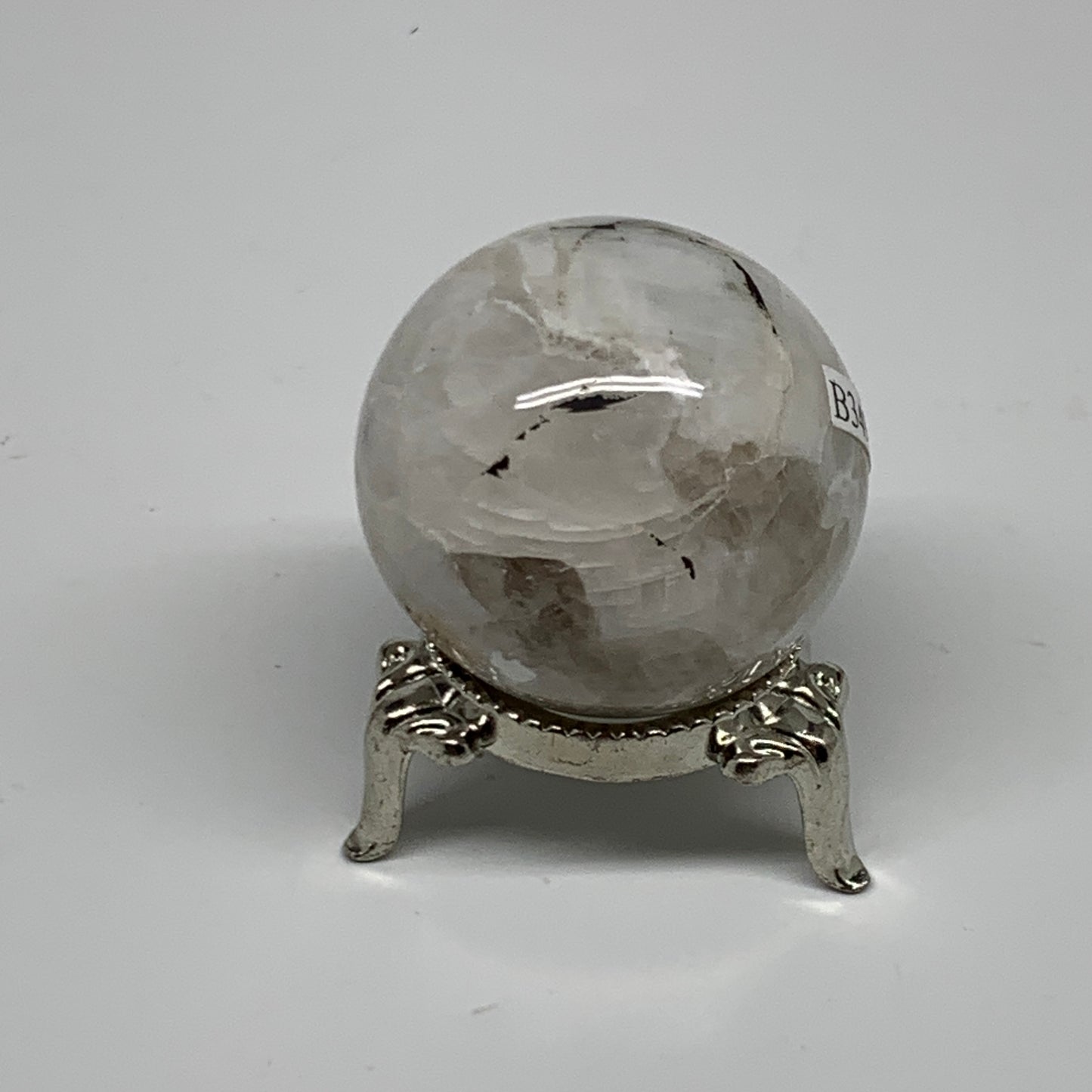 79.9g, 1.5"(39mm), Natural Rainbow Moonstone Sphere Ball Gemstone, B34944