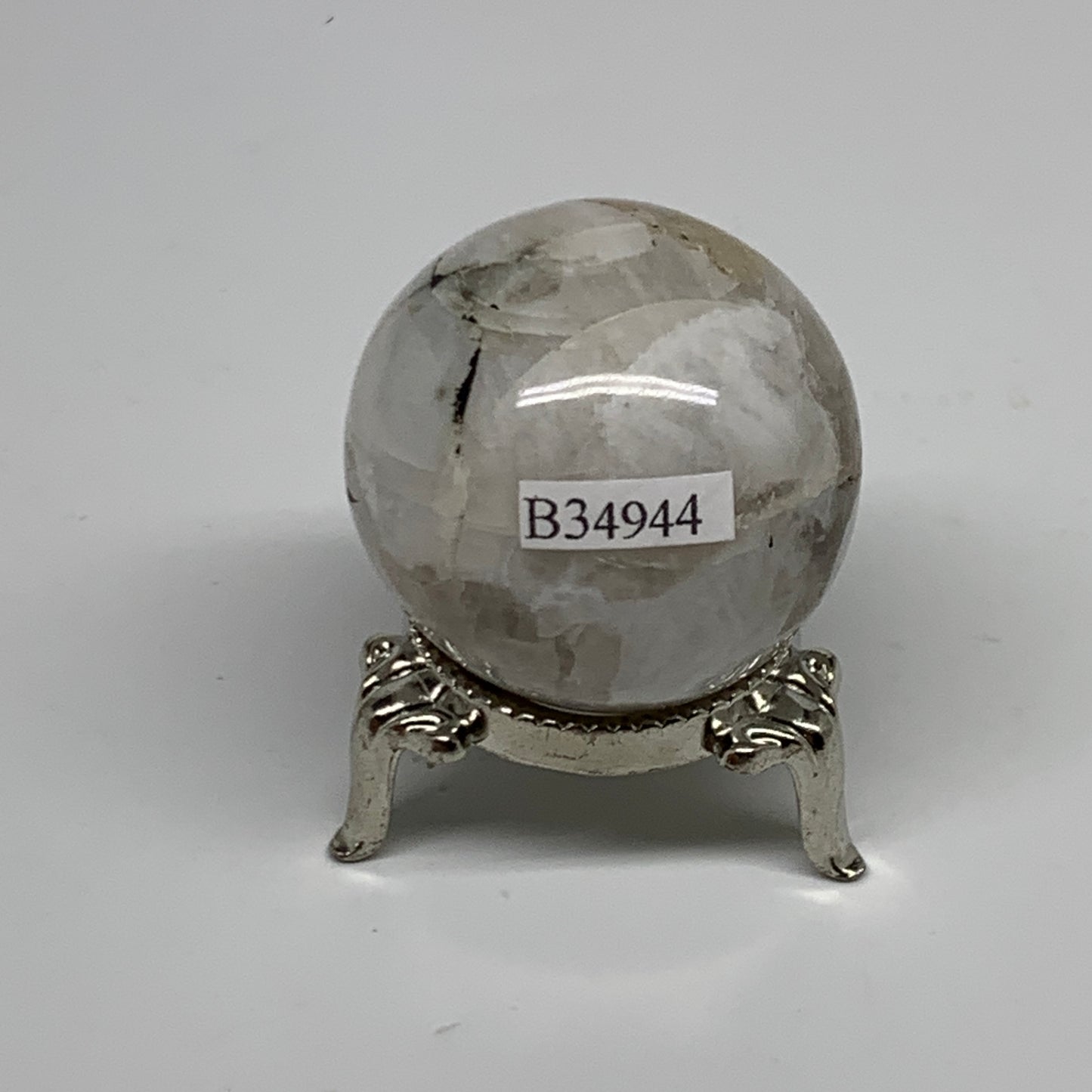 79.9g, 1.5"(39mm), Natural Rainbow Moonstone Sphere Ball Gemstone, B34944