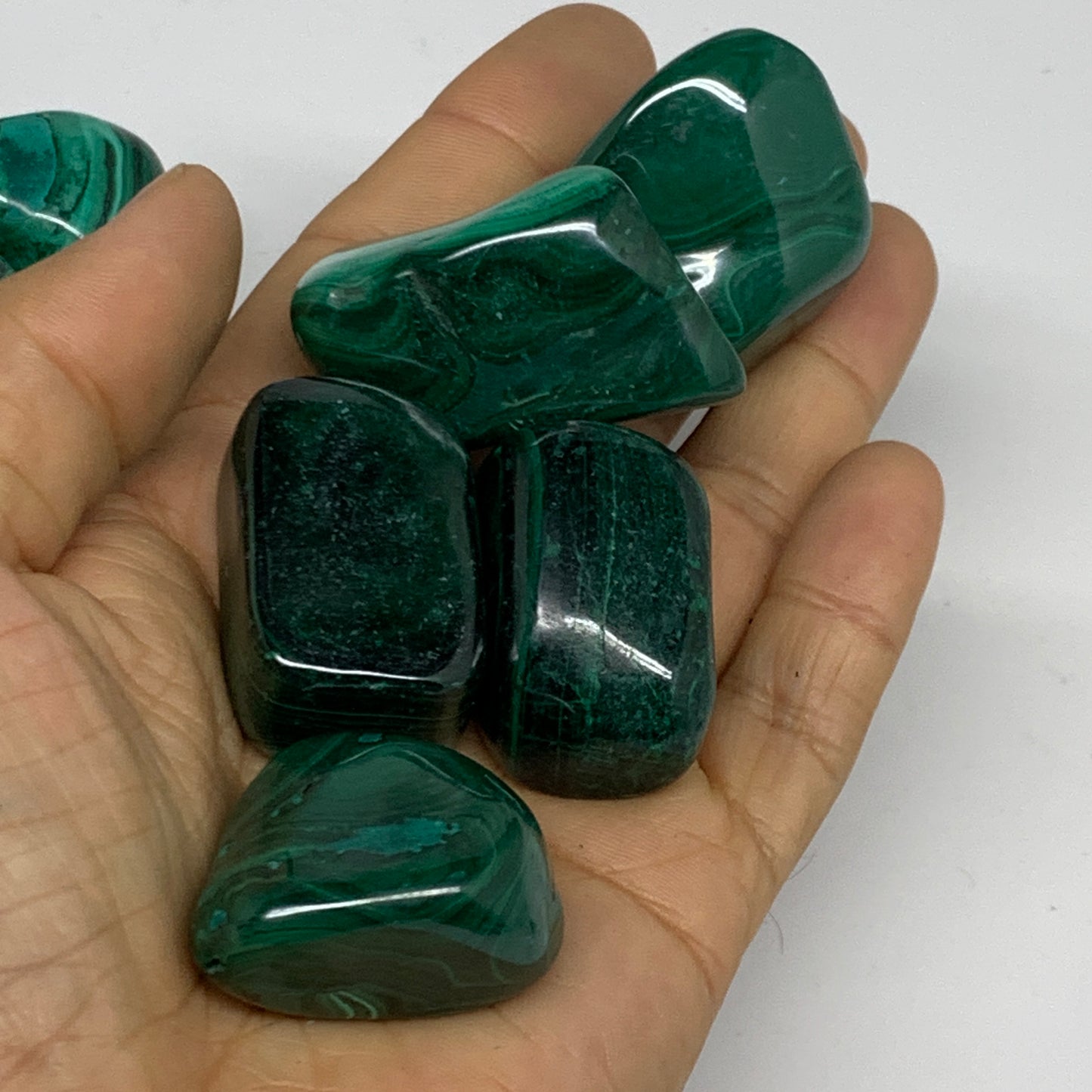 1pcs, 1"-1.8", 38-58g, Natural Malachite Tumbled Polished Gemstone, B32846