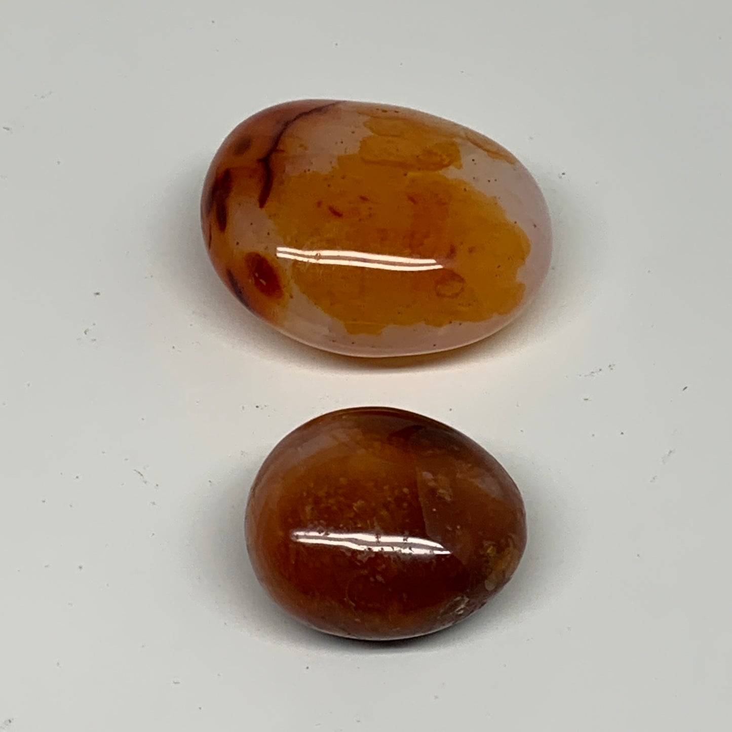 105.3g,1.4"-2", 2pcs, Small Red Carnelian Palm-Stone Gem Crystal Polished,B28474