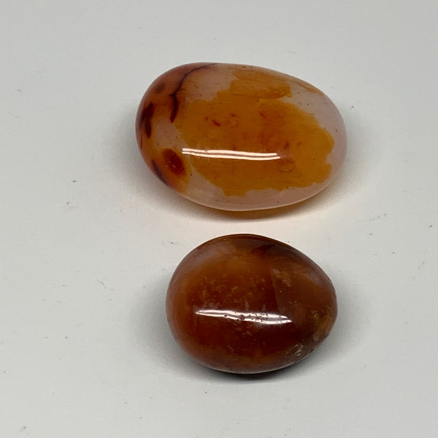 105.3g,1.4"-2", 2pcs, Small Red Carnelian Palm-Stone Gem Crystal Polished,B28474