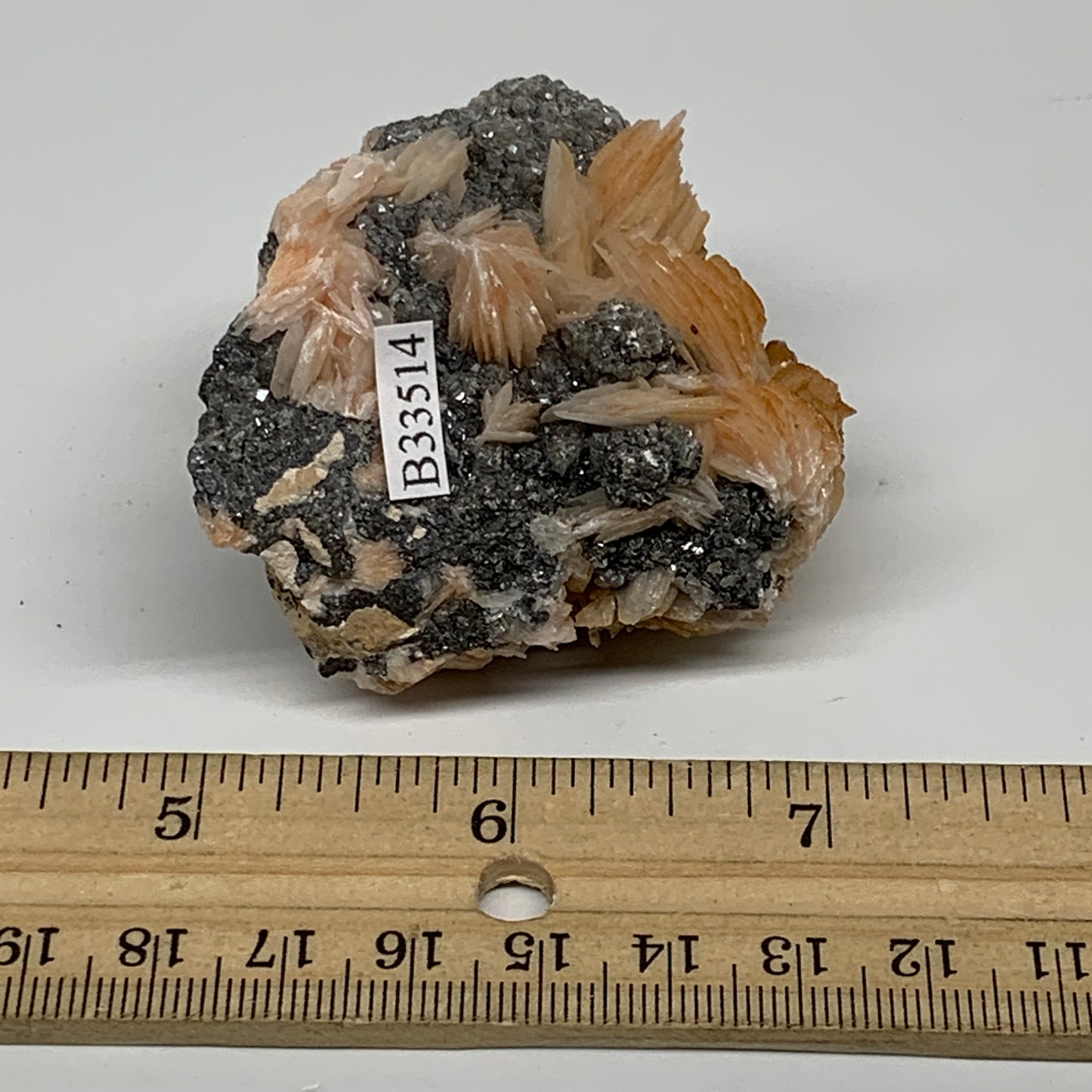 0.29 lbs, 2.1"x2.2"x1.4", Barite with Cerussite on Galena Mineral Specimen, B33514