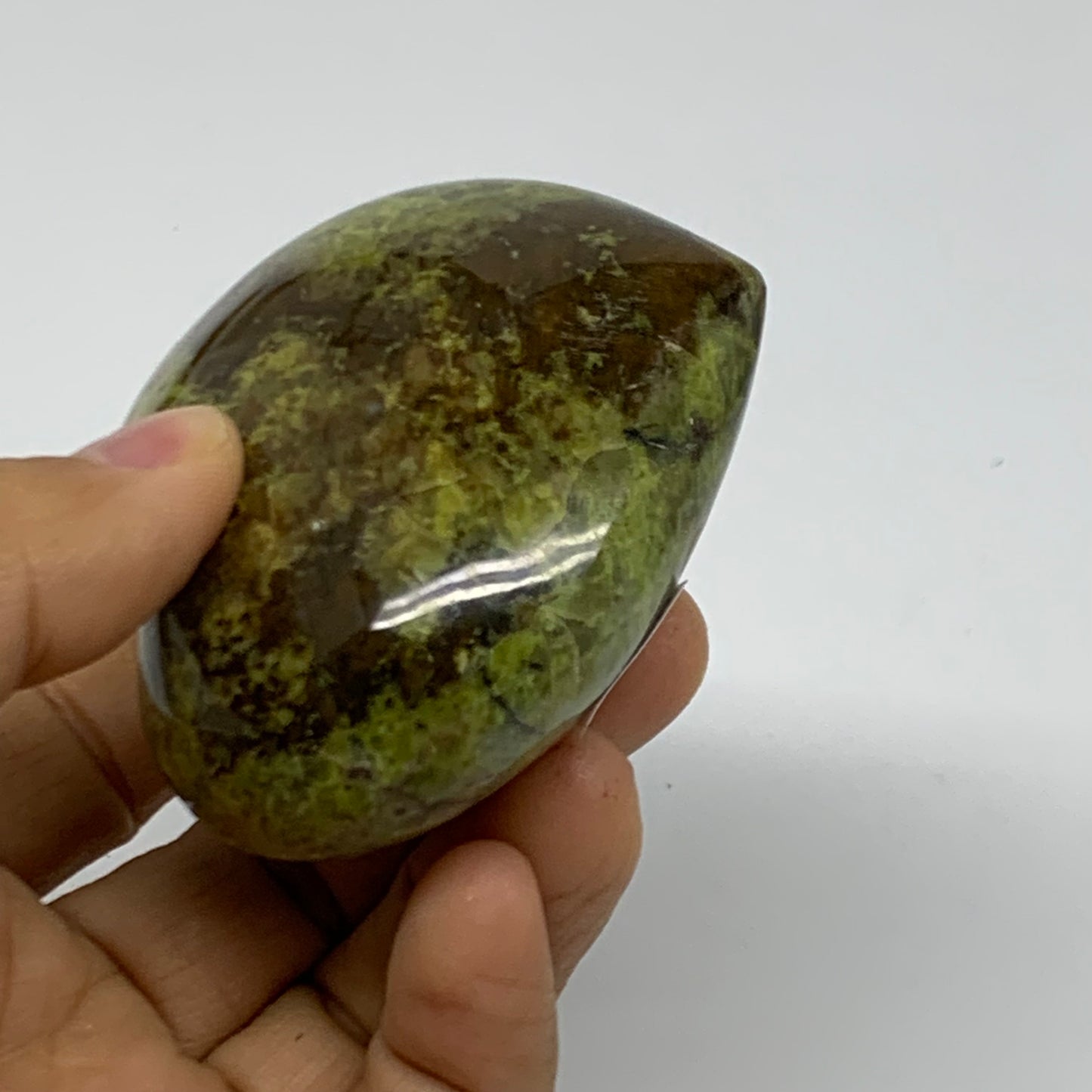 0.33 lbs, 2.4"x2.7"x1.2", Green Opal Heart Polished Gemstone Crystal, B37993