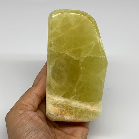1.88 lbs, 4.5"x2.5"x1.8", Natural Lemon Calcite Freeform Polished @Pakistan, B30