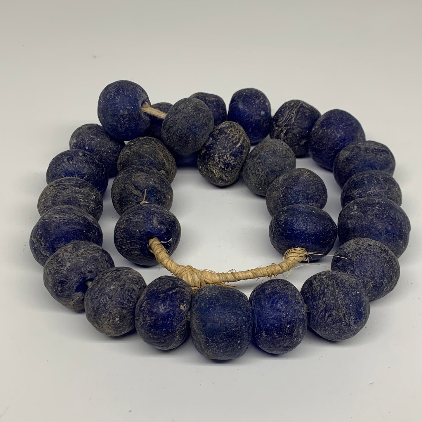 2 lbs, 20mm-26mm, 1 Strand, 28 beads, Blue Sea Glass Beads, B35661