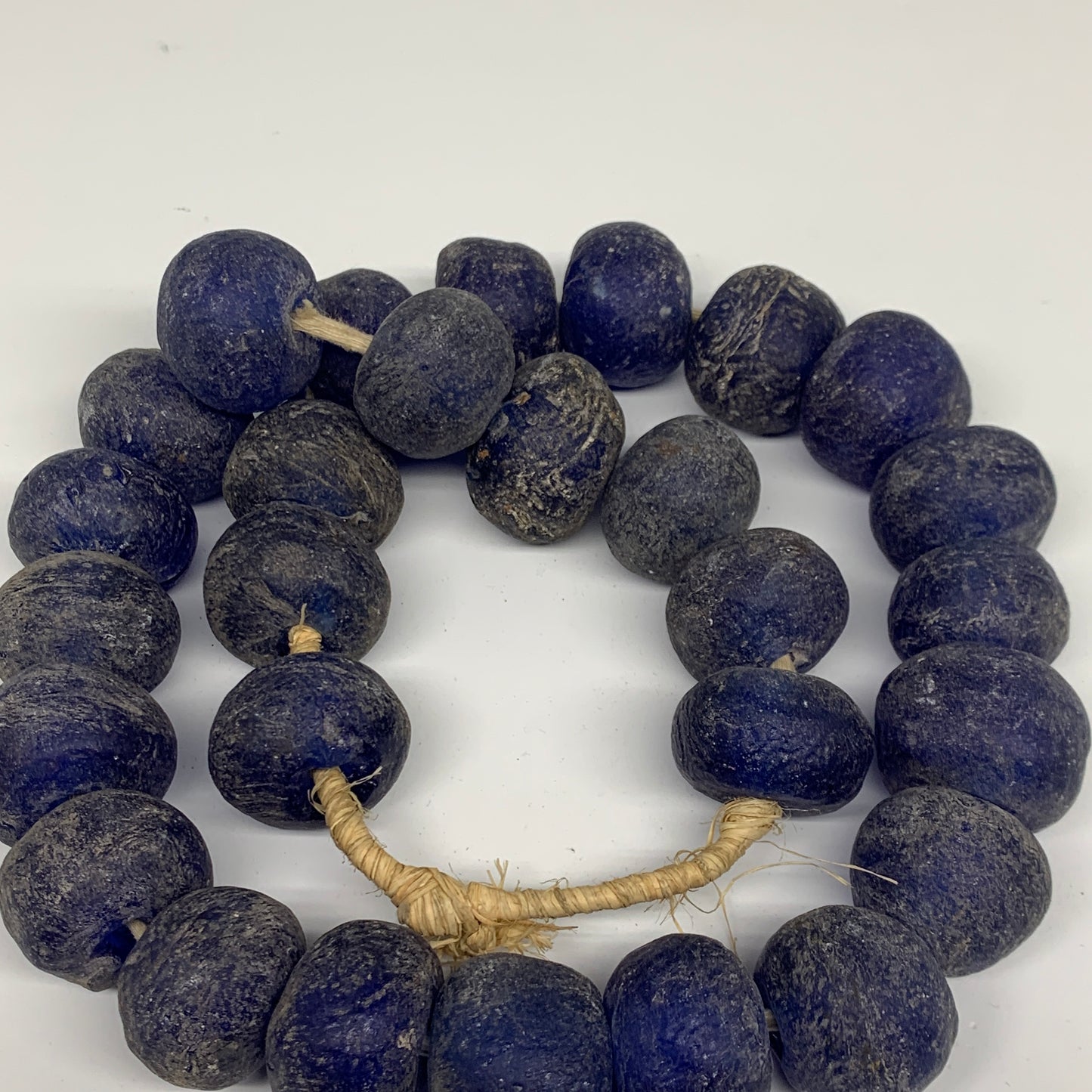 2 lbs, 20mm-26mm, 1 Strand, 28 beads, Blue Sea Glass Beads, B35661