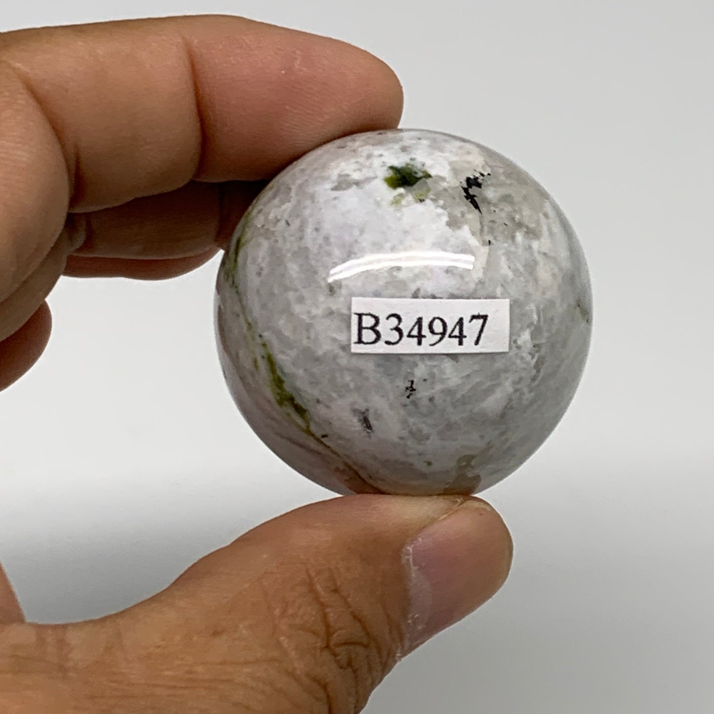 77.9g, 1.5"(39mm), Natural Rainbow Moonstone Sphere Ball Gemstone, B34947