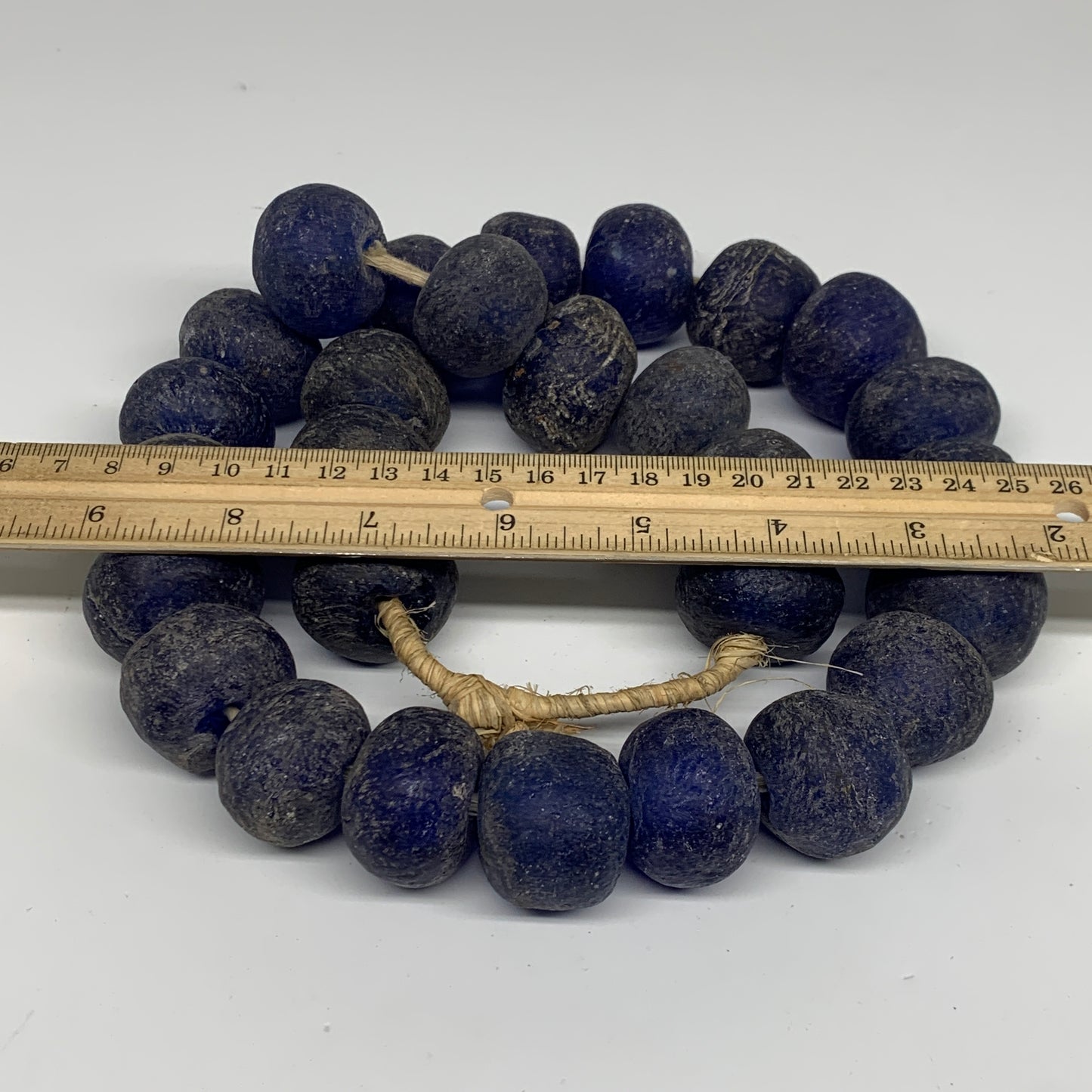 2 lbs, 20mm-26mm, 1 Strand, 28 beads, Blue Sea Glass Beads, B35661