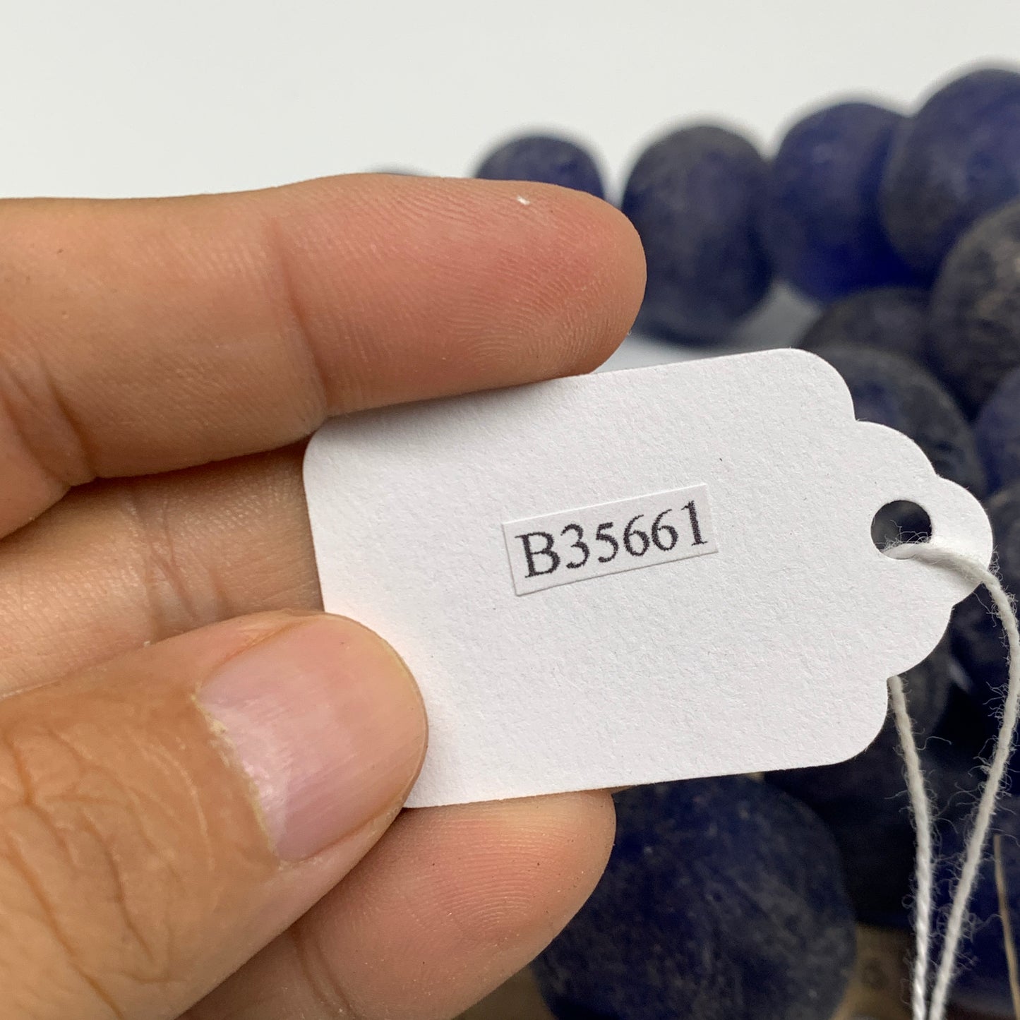 2 lbs, 20mm-26mm, 1 Strand, 28 beads, Blue Sea Glass Beads, B35661