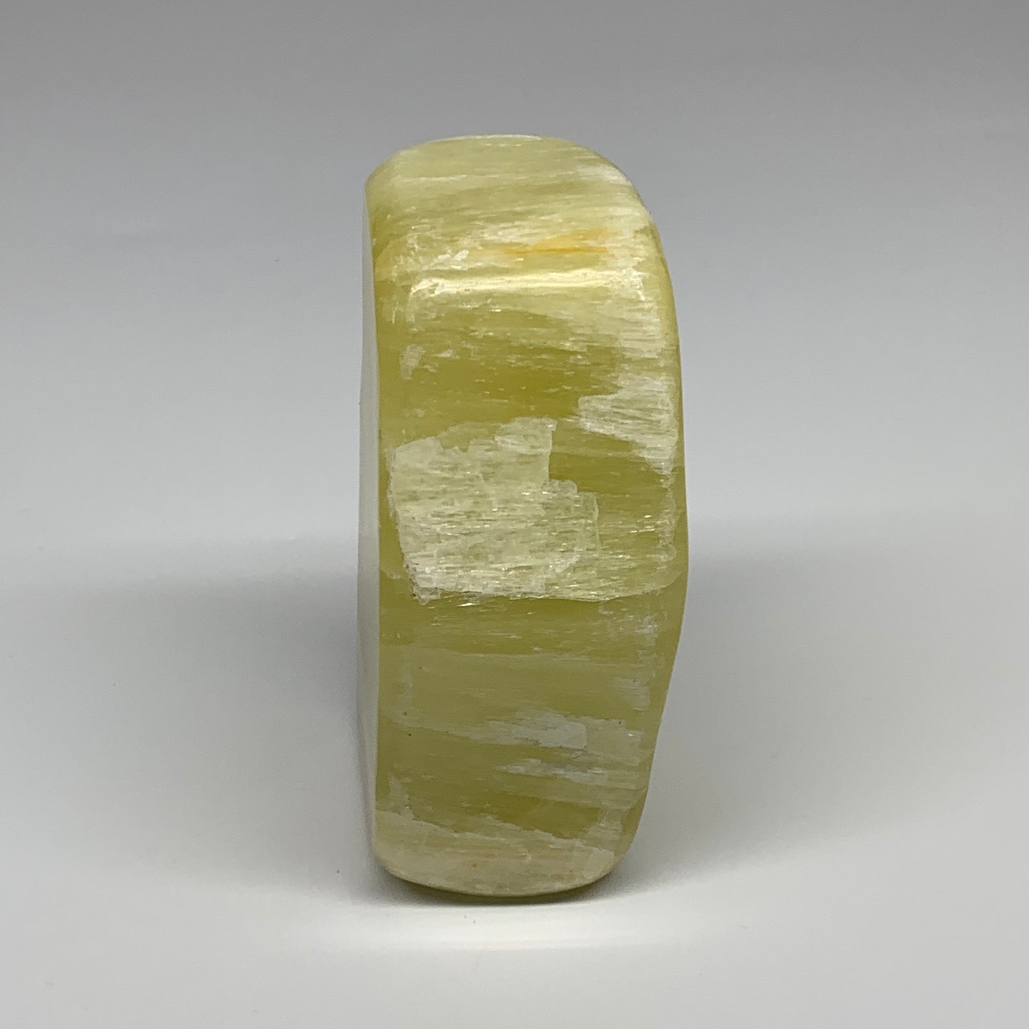 1.88 lbs, 4.5"x2.5"x1.8", Natural Lemon Calcite Freeform Polished @Pakistan, B30