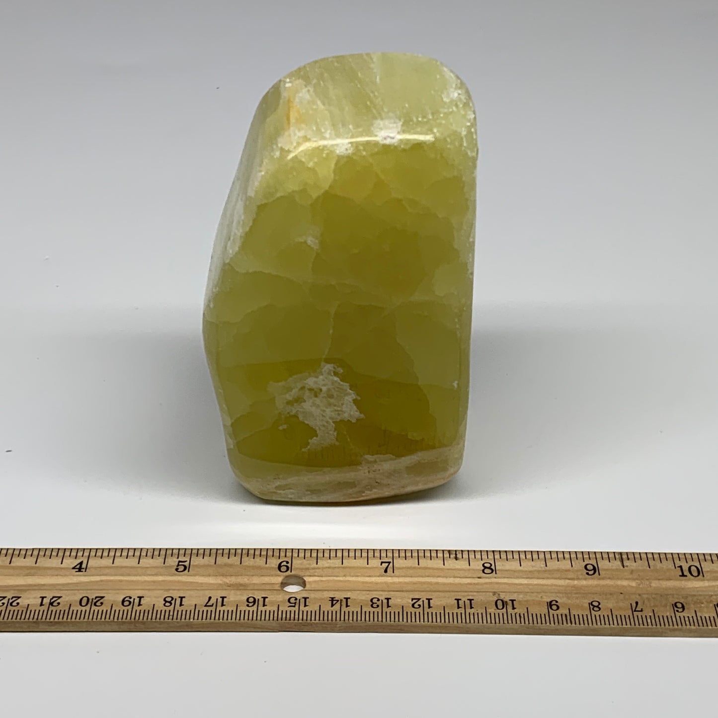 1.88 lbs, 4.5"x2.5"x1.8", Natural Lemon Calcite Freeform Polished @Pakistan, B30