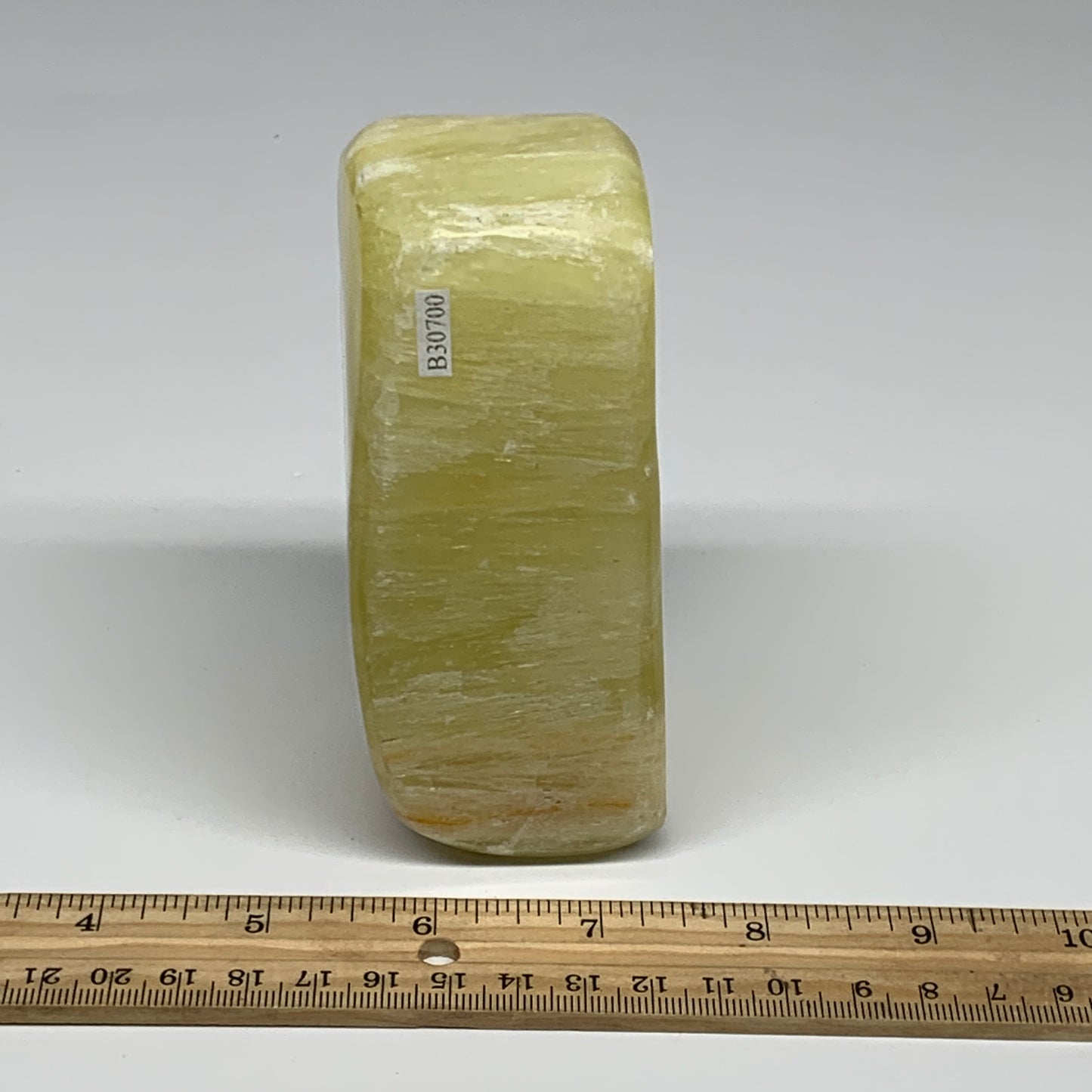 1.88 lbs, 4.5"x2.5"x1.8", Natural Lemon Calcite Freeform Polished @Pakistan, B30