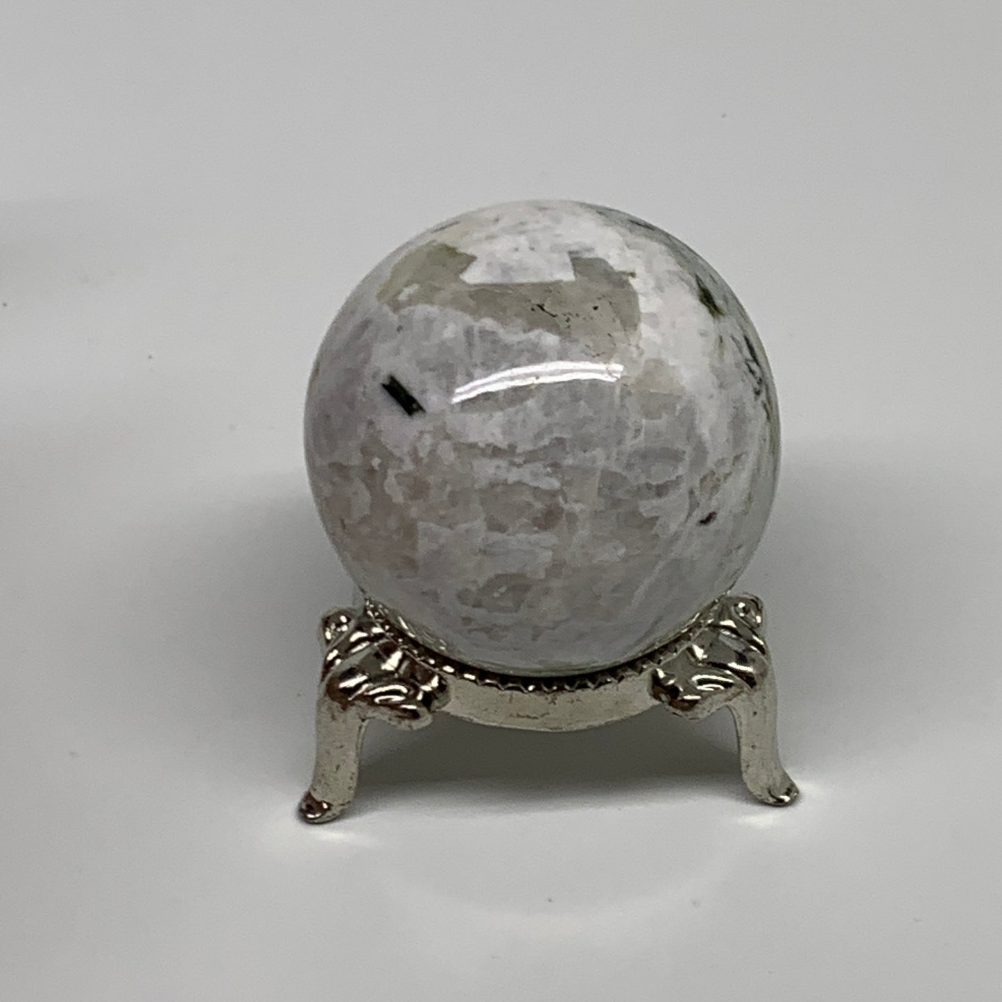 77.9g, 1.5"(39mm), Natural Rainbow Moonstone Sphere Ball Gemstone, B34947