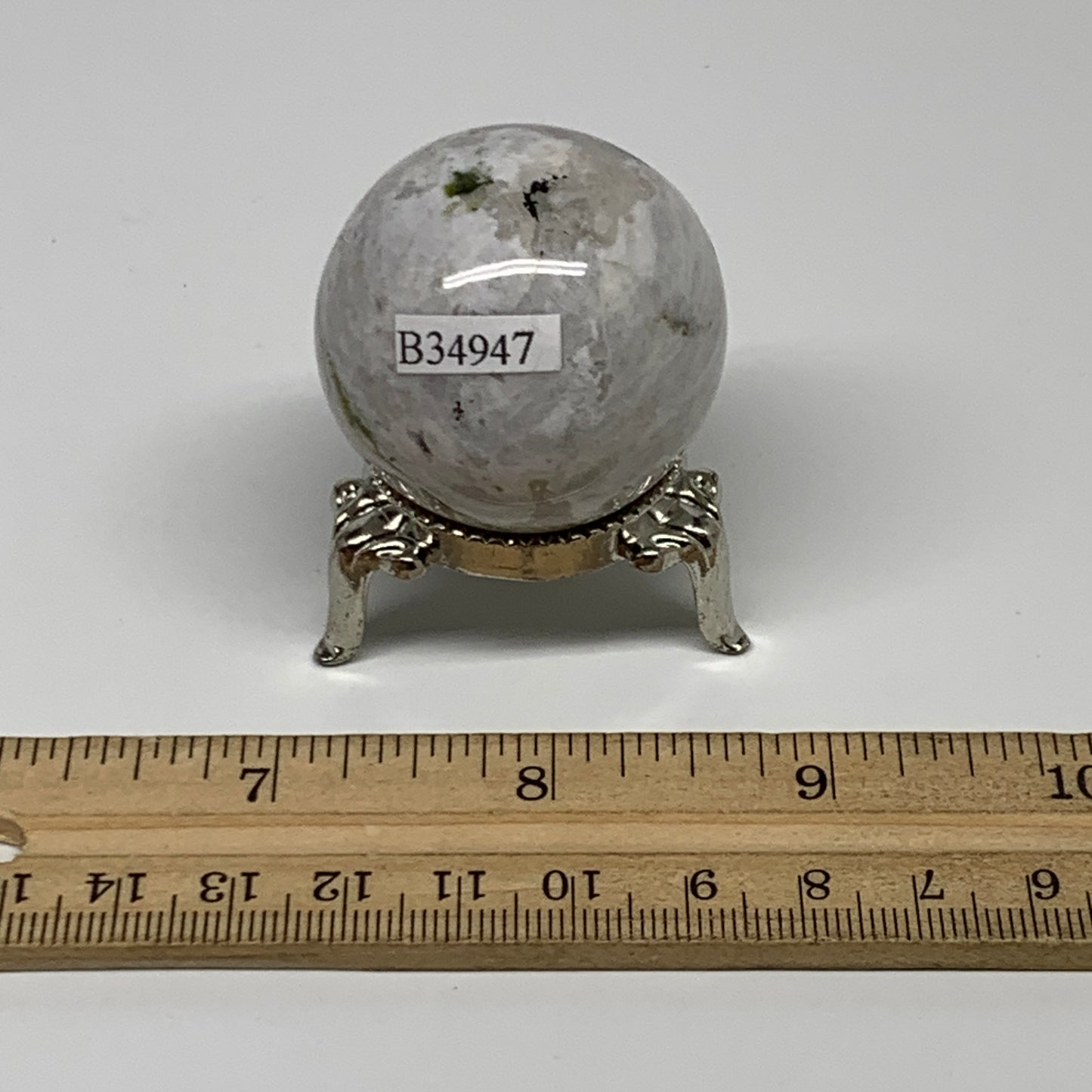 77.9g, 1.5"(39mm), Natural Rainbow Moonstone Sphere Ball Gemstone, B34947