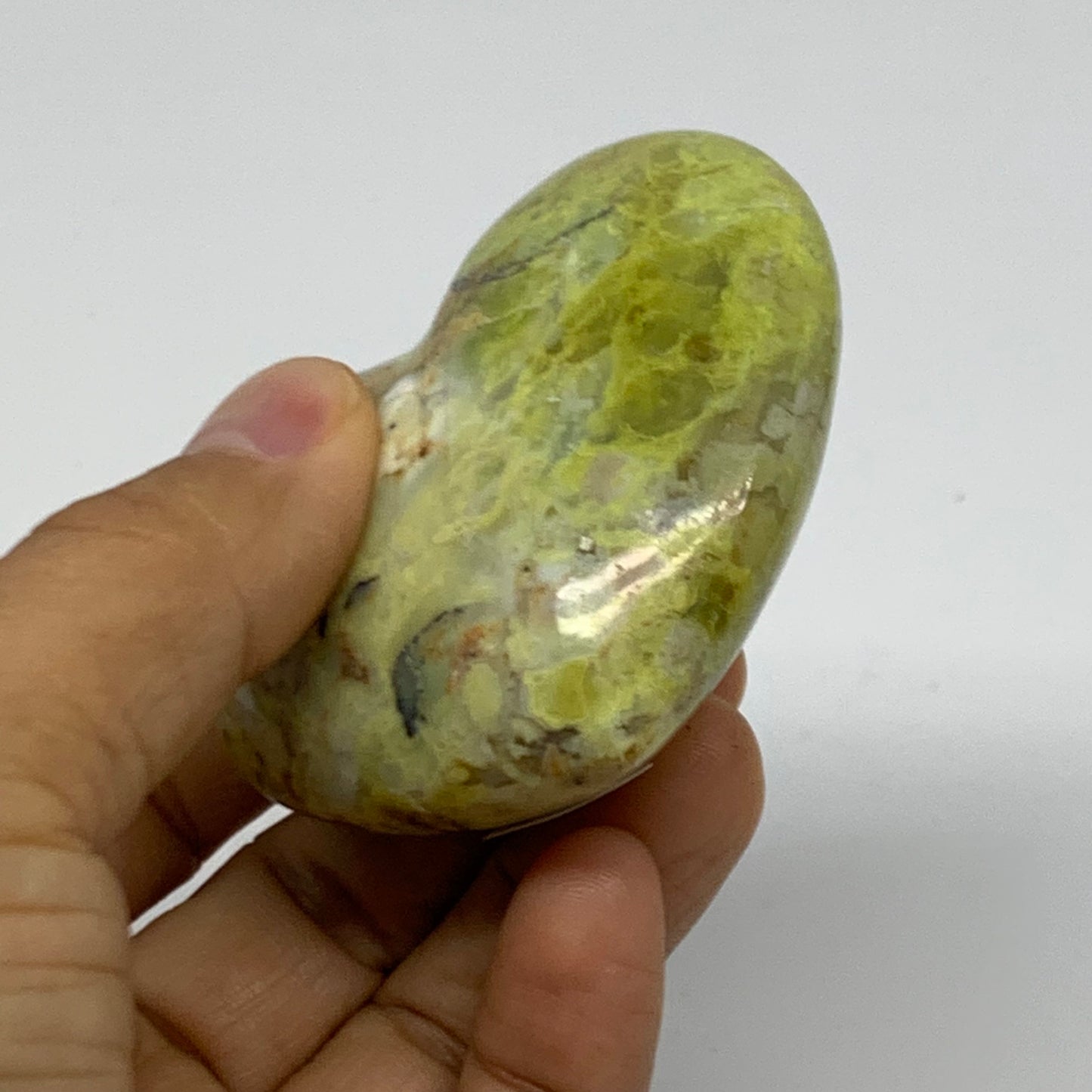 0.24 lbs, 2.3"x2.6"x1.2", Green Opal Heart Polished Gemstone Crystal, B37995