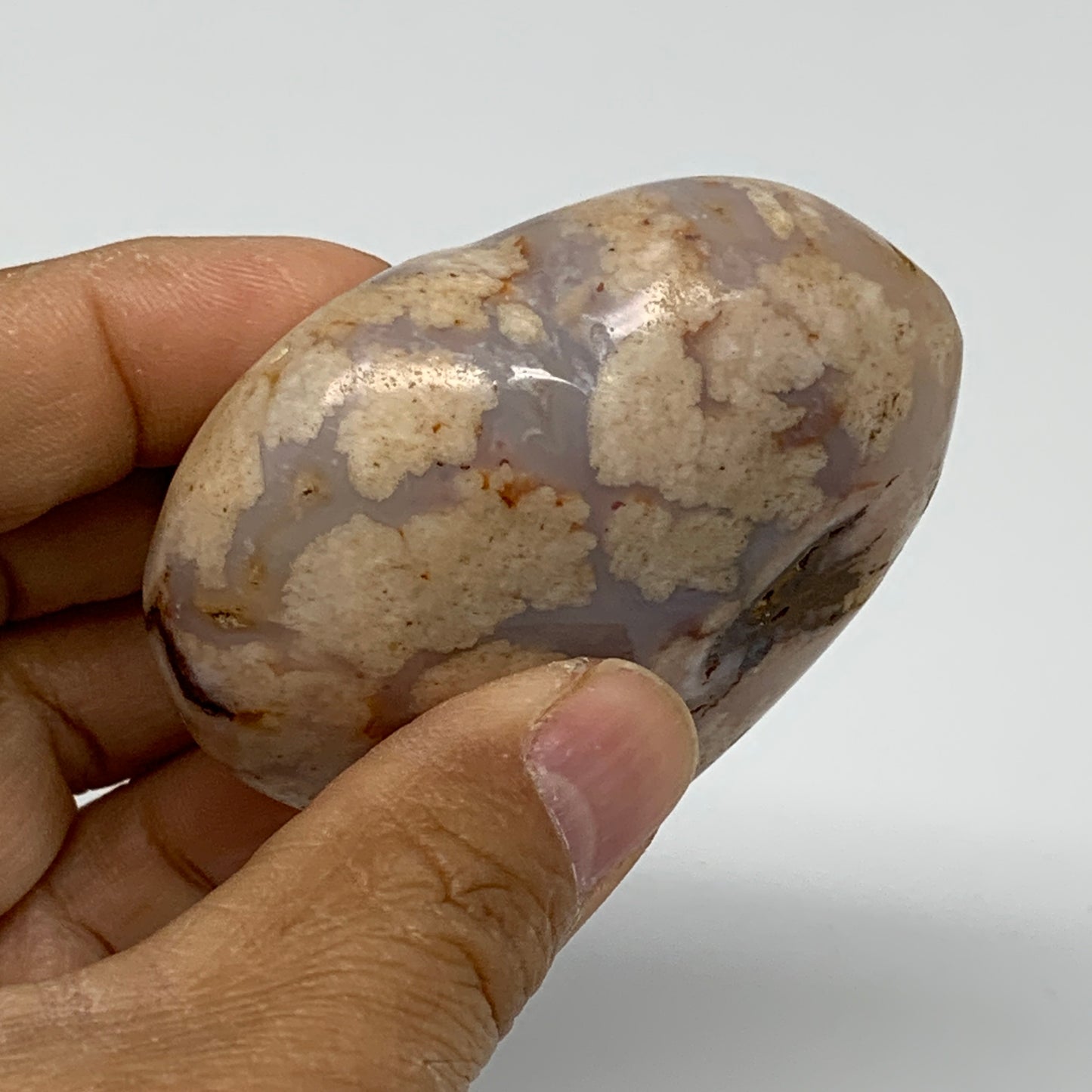 0.28 lbs, 2.3"x2.6"x1.1", Cherry Blossom Flower Agate Heart Crystal, B37157