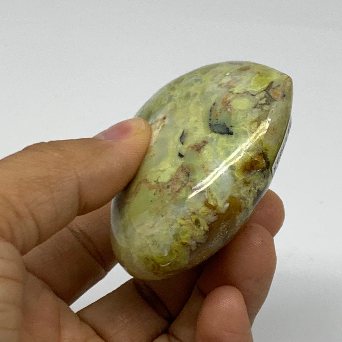 0.24 lbs, 2.3"x2.6"x1.2", Green Opal Heart Polished Gemstone Crystal, B37995