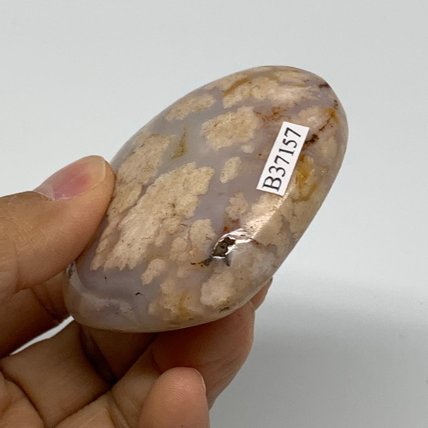0.28 lbs, 2.3"x2.6"x1.1", Cherry Blossom Flower Agate Heart Crystal, B37157