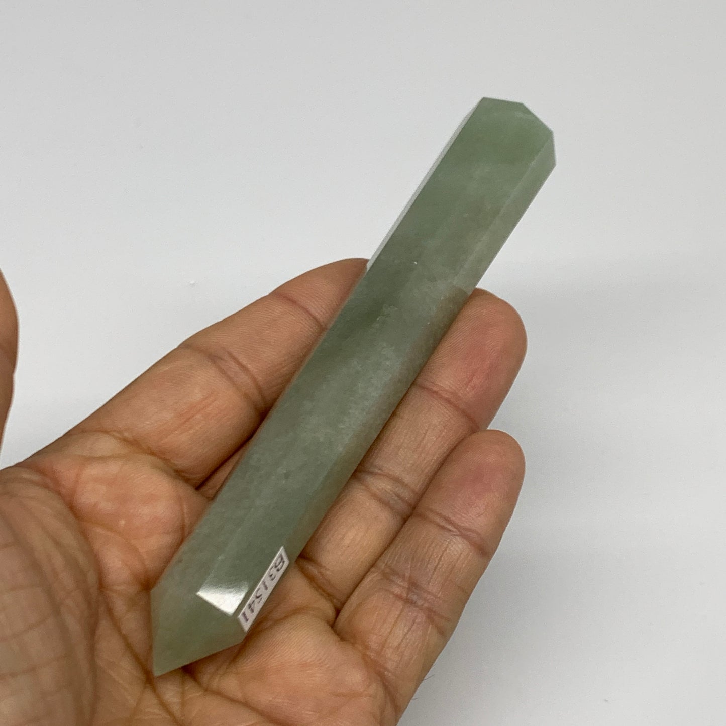 72.4g, 4.9"x0.7", Green Aventurine Tower Obelisk Point Crystal @India,B31541