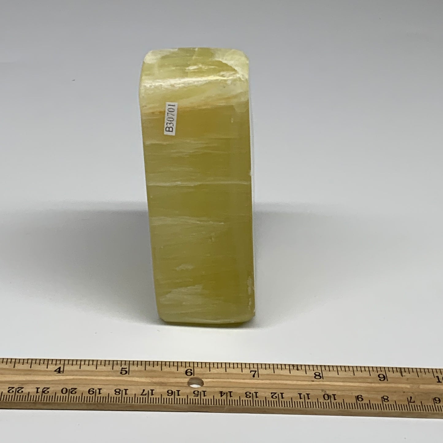 1.64 lbs, 4.7"x2.7"x1.6", Natural Lemon Calcite Freeform Polished @Pakistan, B30