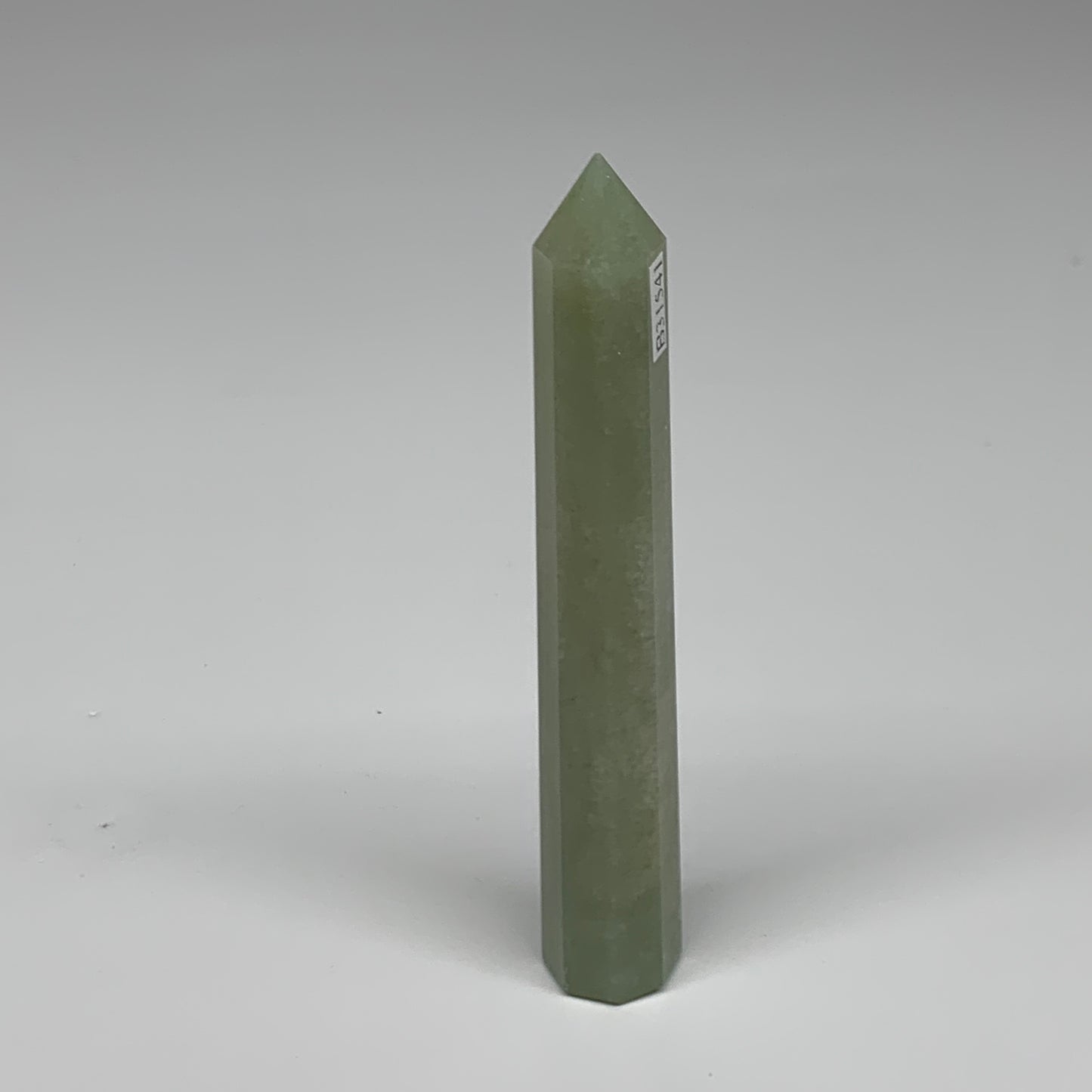72.4g, 4.9"x0.7", Green Aventurine Tower Obelisk Point Crystal @India,B31541