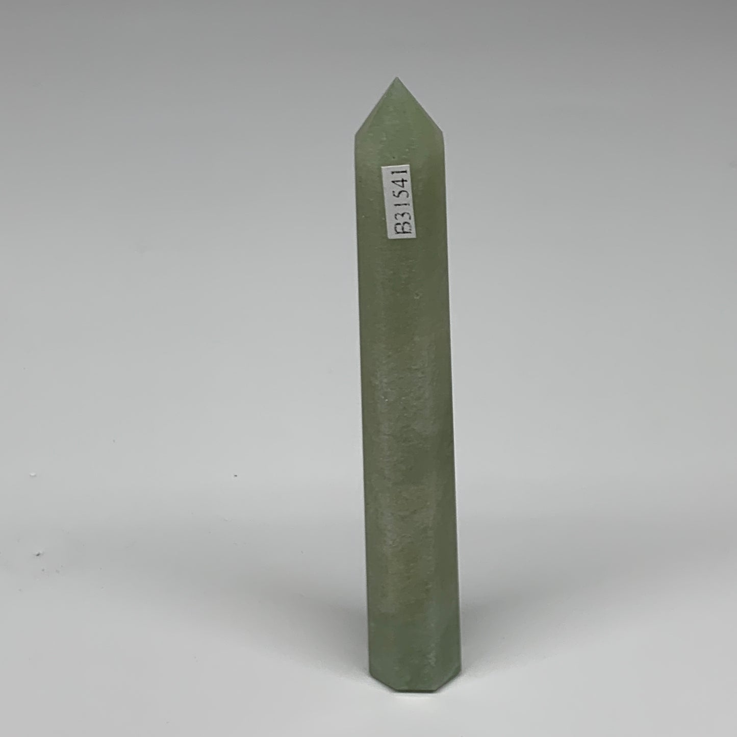 72.4g, 4.9"x0.7", Green Aventurine Tower Obelisk Point Crystal @India,B31541
