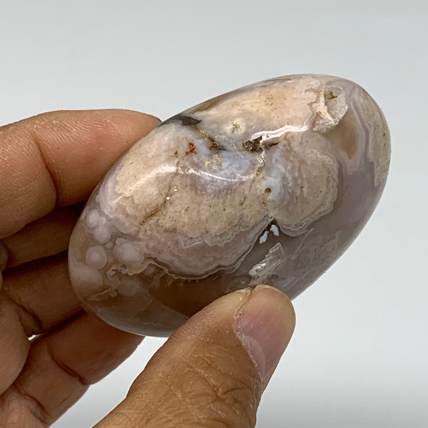 0.28 lbs, 2.2"x2.5"x1.2", Cherry Blossom Flower Agate Heart Crystal, B37156