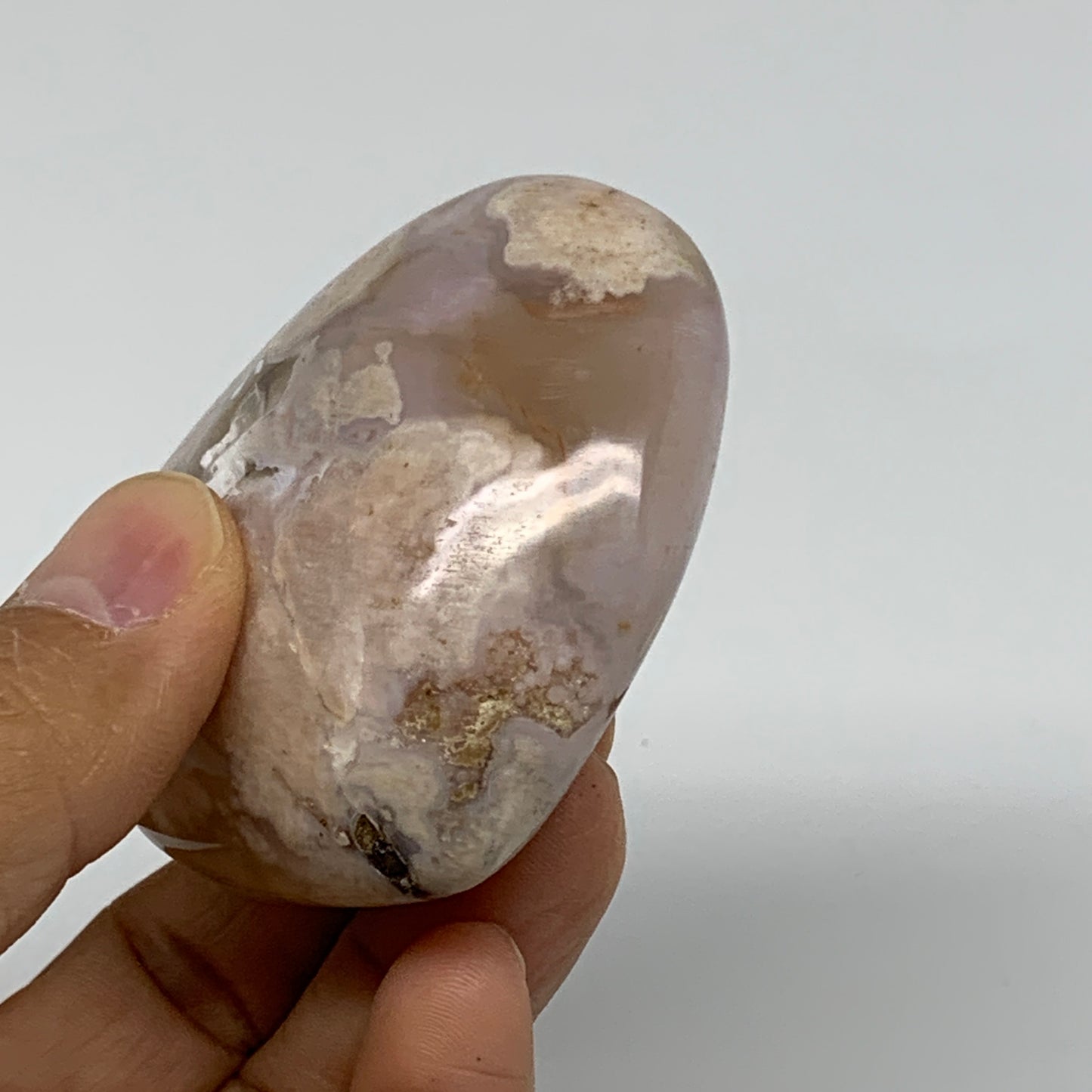 0.28 lbs, 2.2"x2.5"x1.2", Cherry Blossom Flower Agate Heart Crystal, B37156