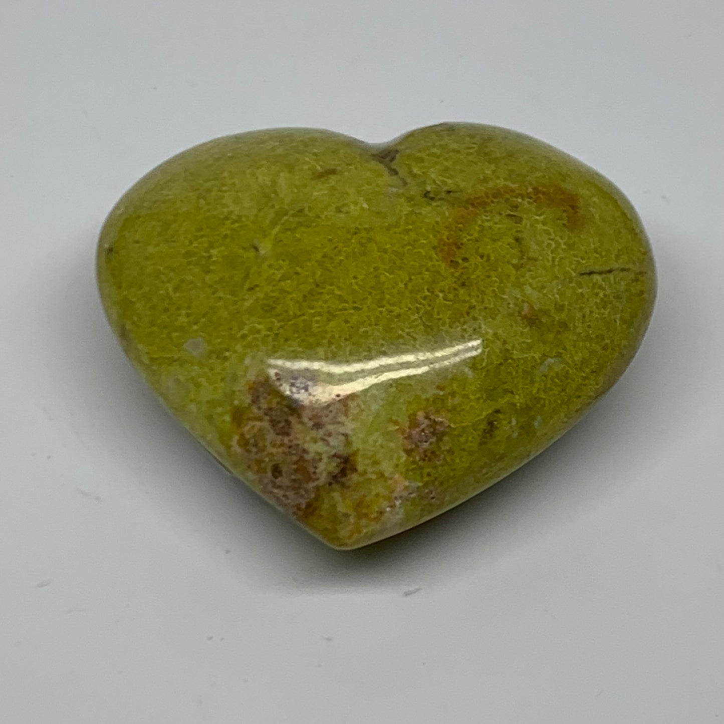 0.19 lbs, 2.2"x2.4"x1", Green Opal Heart Polished Gemstone Crystal, B37996