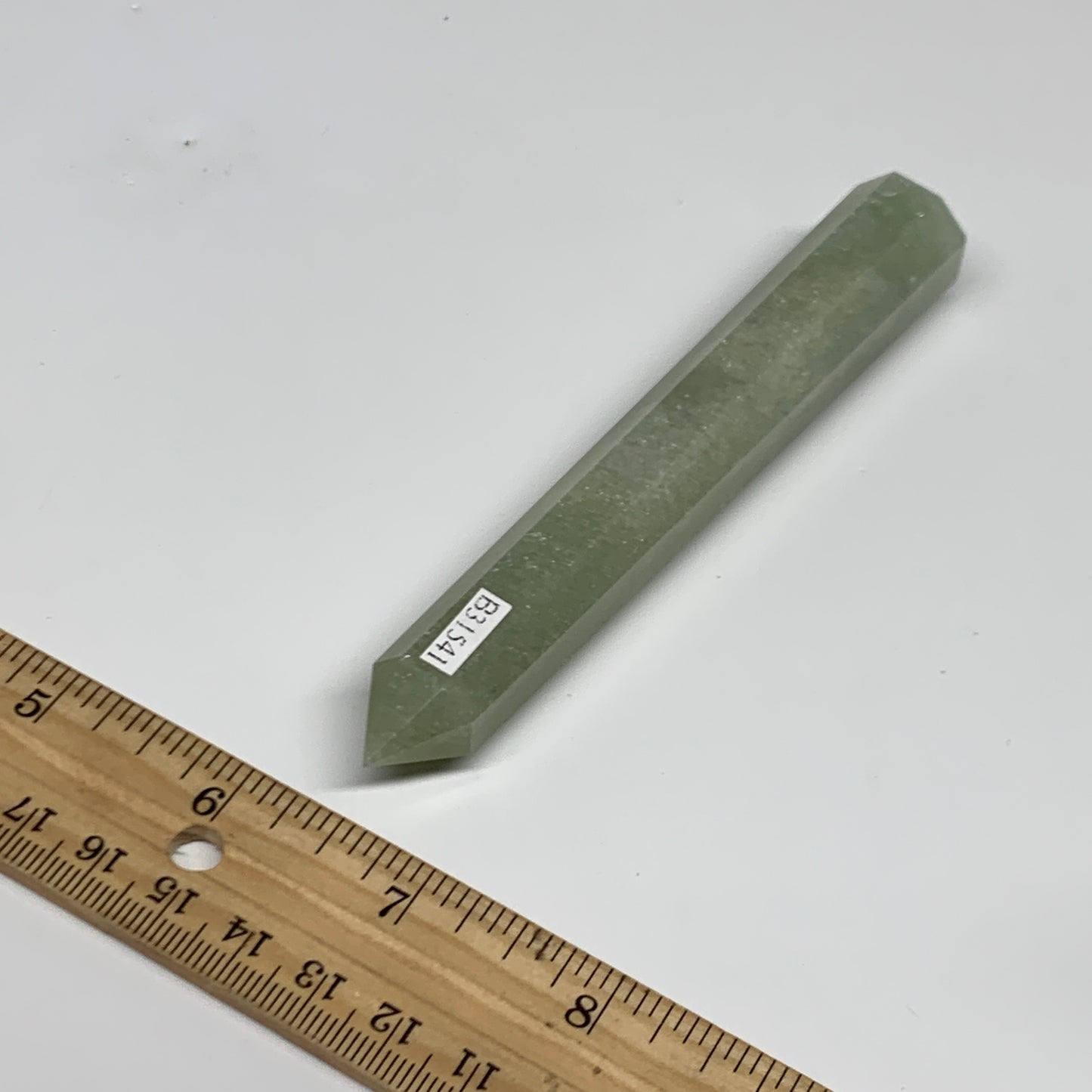72.4g, 4.9"x0.7", Green Aventurine Tower Obelisk Point Crystal @India,B31541