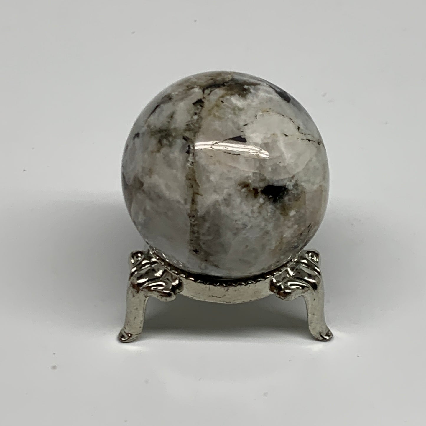 81.7g, 1.5"(39mm), Natural Rainbow Moonstone Sphere Ball Gemstone, B34949