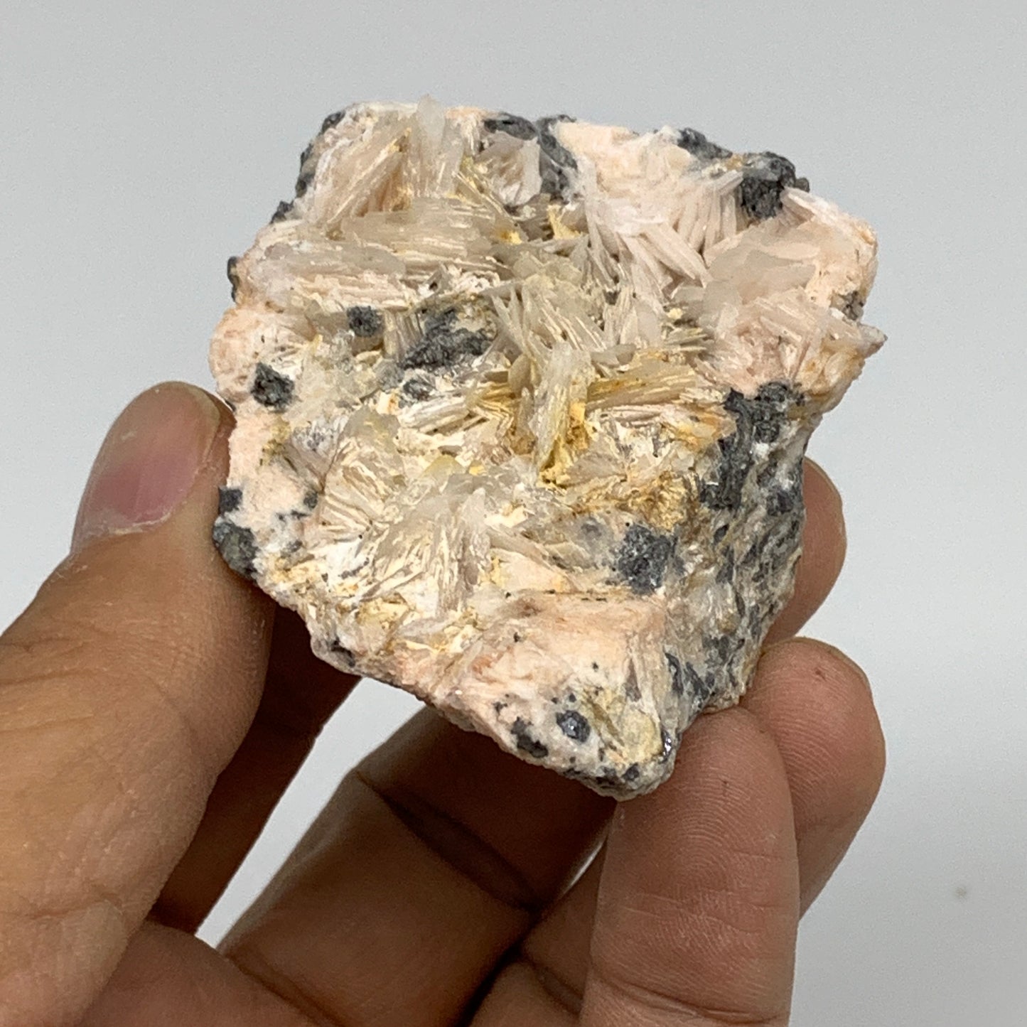 126.8g, 2.3"x1.8"x1.2", Barite with Cerussite on Galena Mineral Specimen, B33519