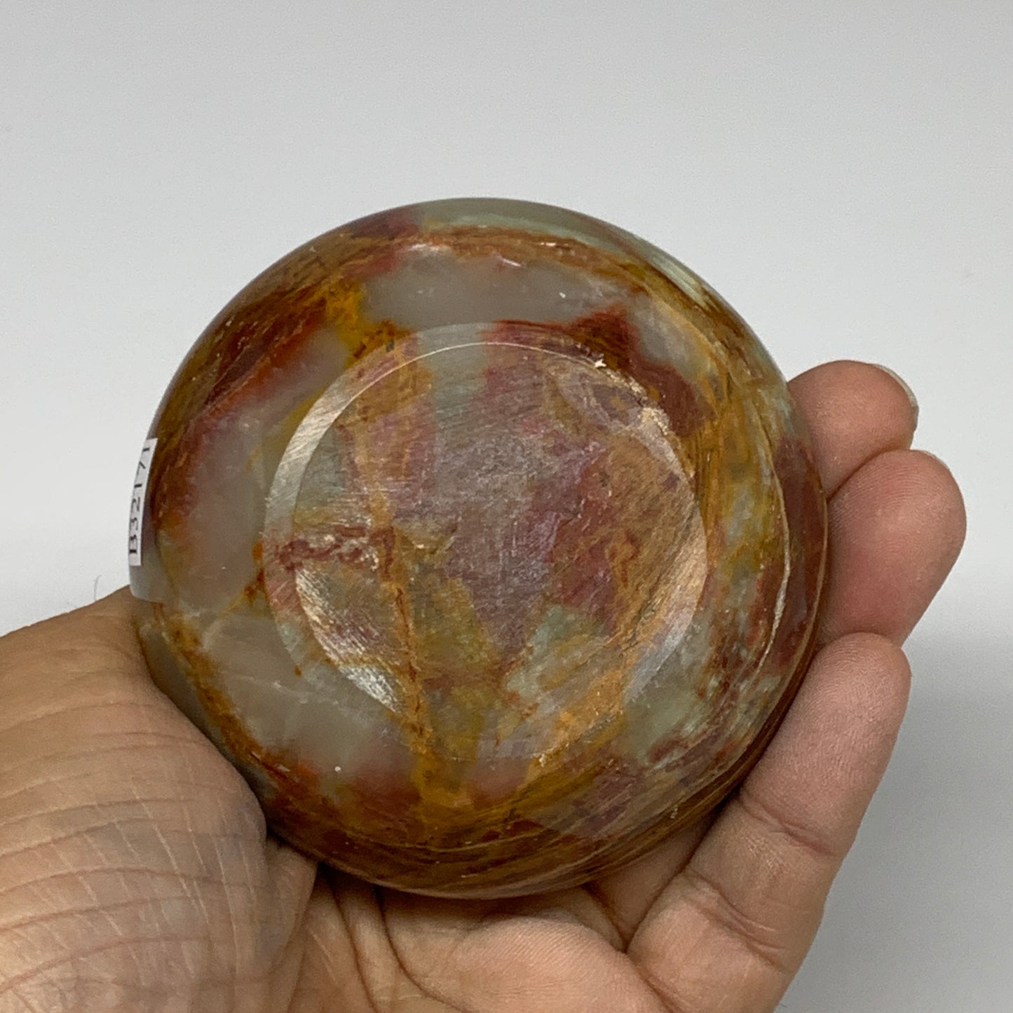 275g, 3.2"x1.5"x2.9", Natural Green Onyx Candle Holder Gemstone Hand Carved, B32