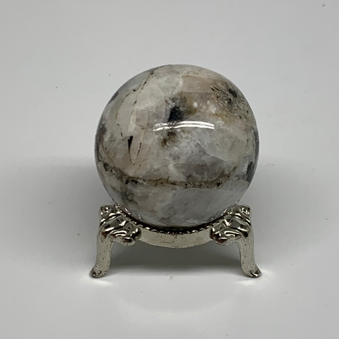 81.7g, 1.5"(39mm), Natural Rainbow Moonstone Sphere Ball Gemstone, B34949