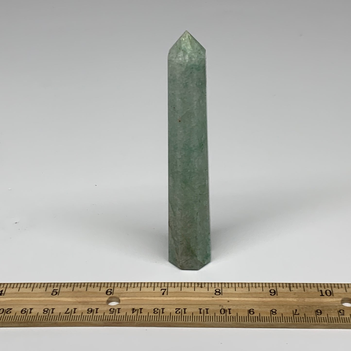 83g, 4.8"x0.8", Green Aventurine Tower Obelisk Point Crystal @India,B31542