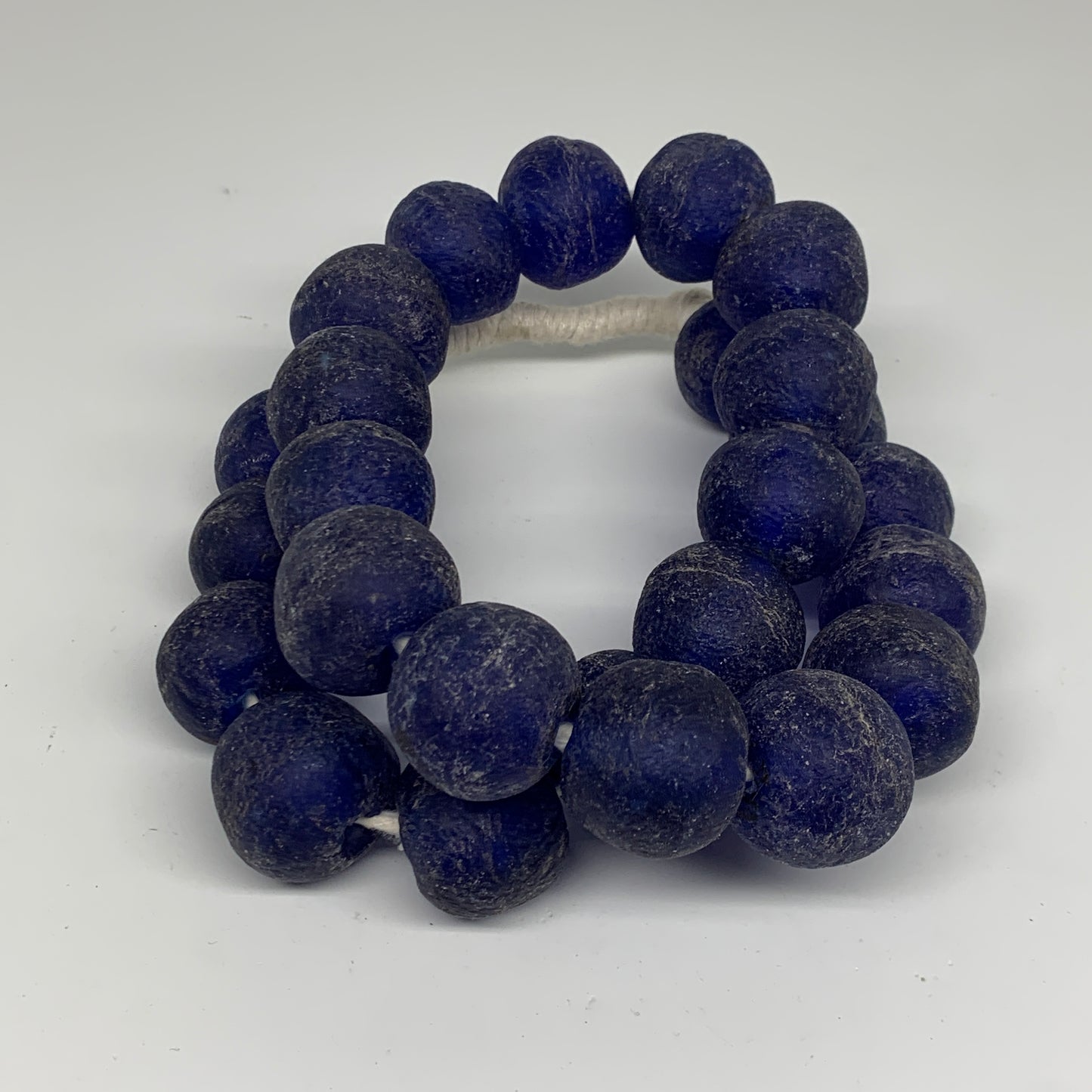 2.3 lbs, 25mm-30mm, 1 Strand, 25 beads, Blue Sea Glass Beads, B35664