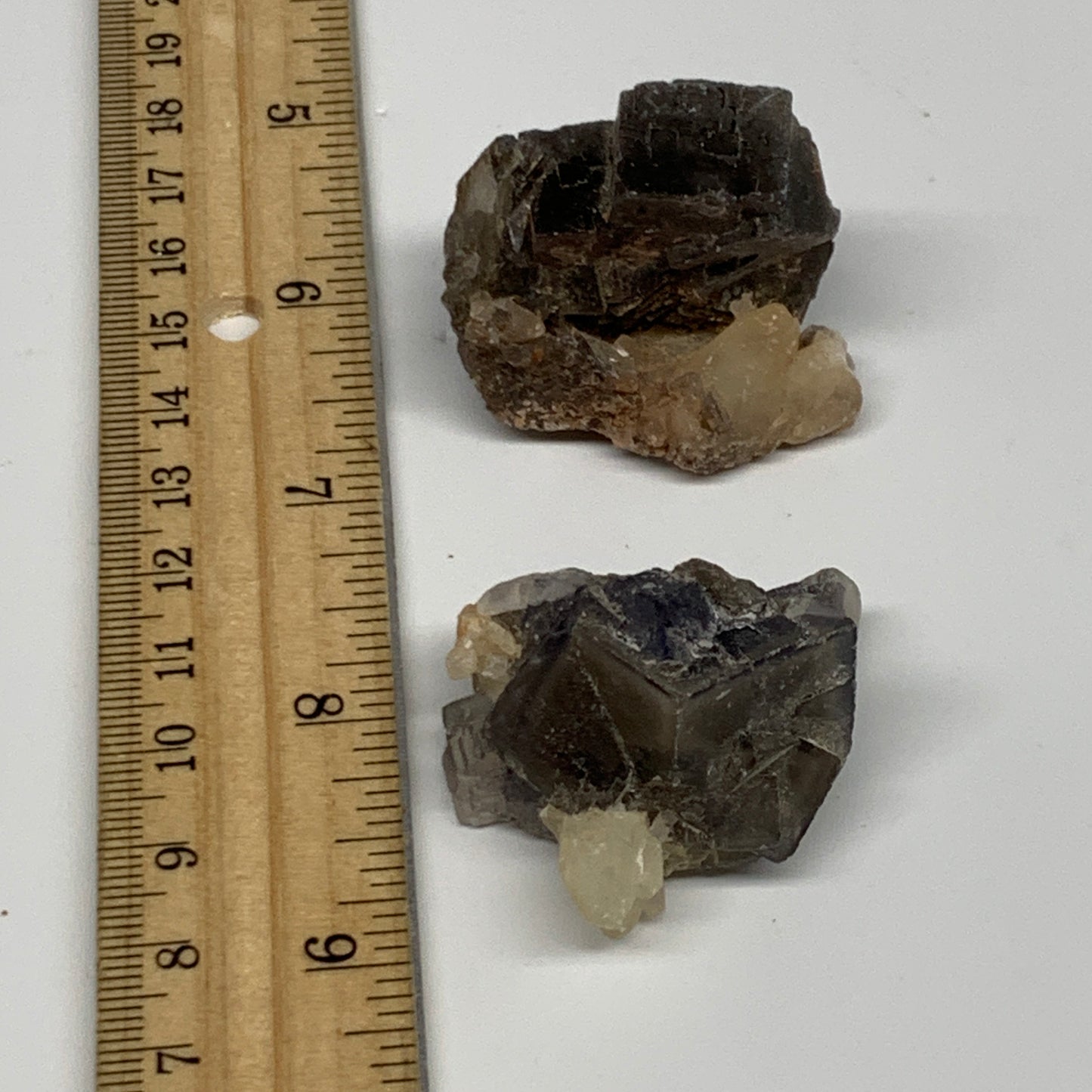 86.3g,1.5"-1.6",2pcs, Purple Fluorite Crystal Mineral Specimen @Pakistan,B27696