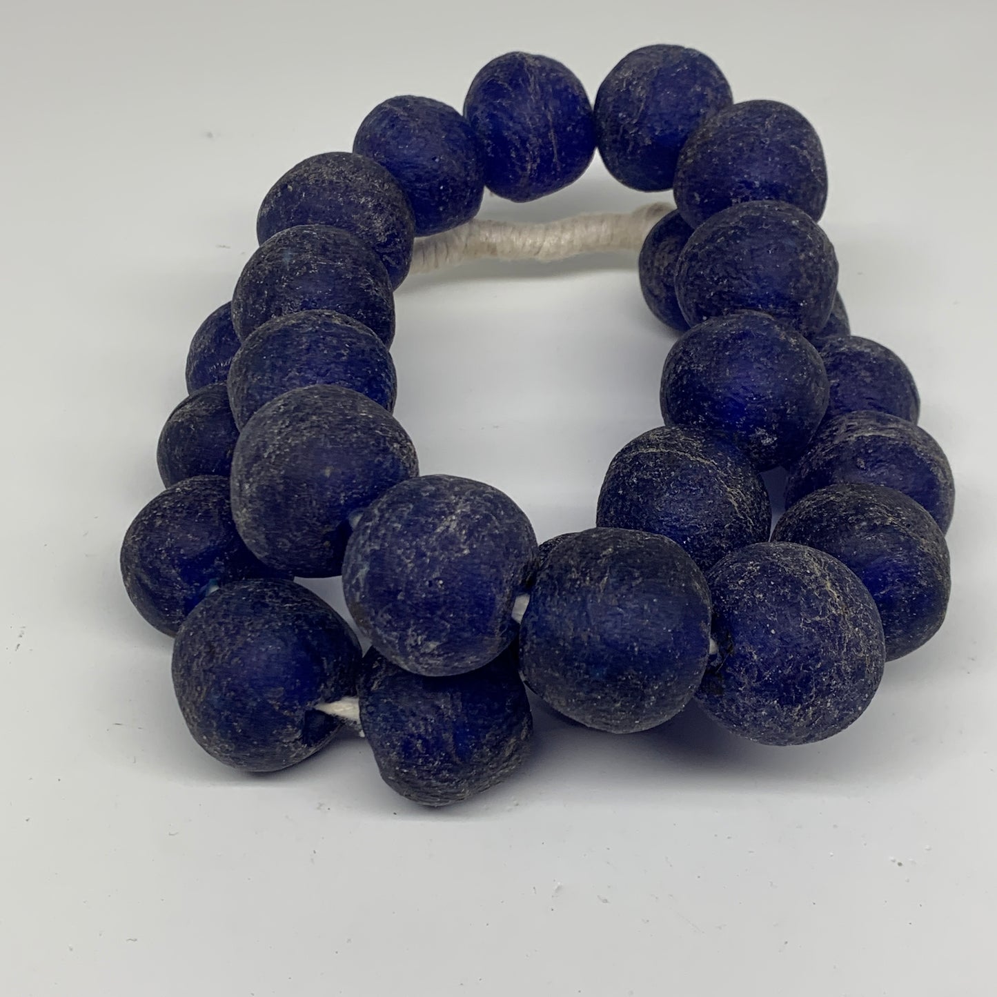 2.3 lbs, 25mm-30mm, 1 Strand, 25 beads, Blue Sea Glass Beads, B35664