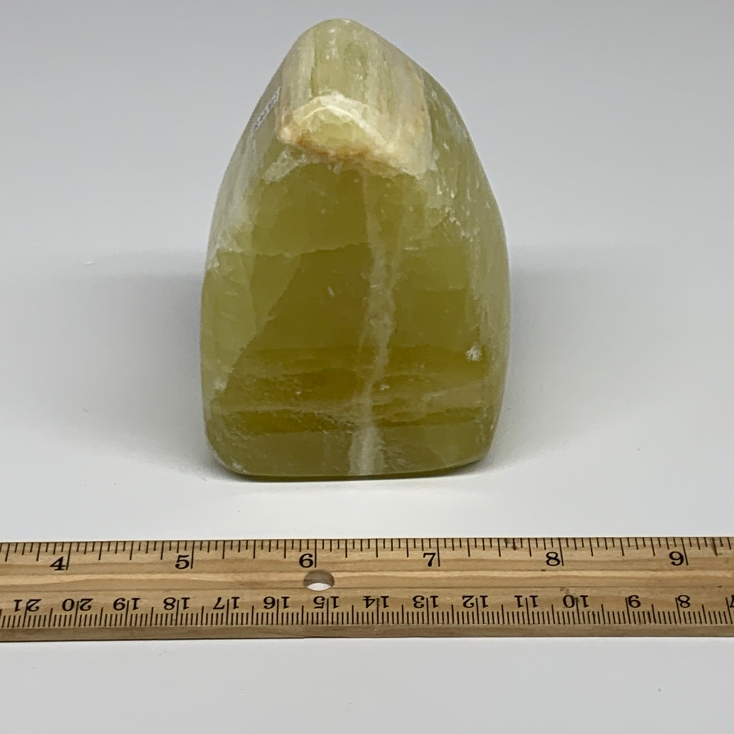 1.53 lbs, 3.8"x2.6"x2", Natural Lemon Calcite Freeform Polished @Pakistan, B3070