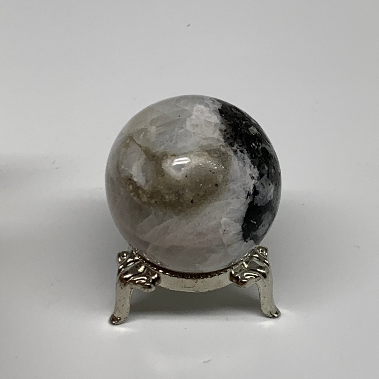 96.7g, 1.6"(41mm), Natural Rainbow Moonstone Sphere Ball Gemstone, B34950