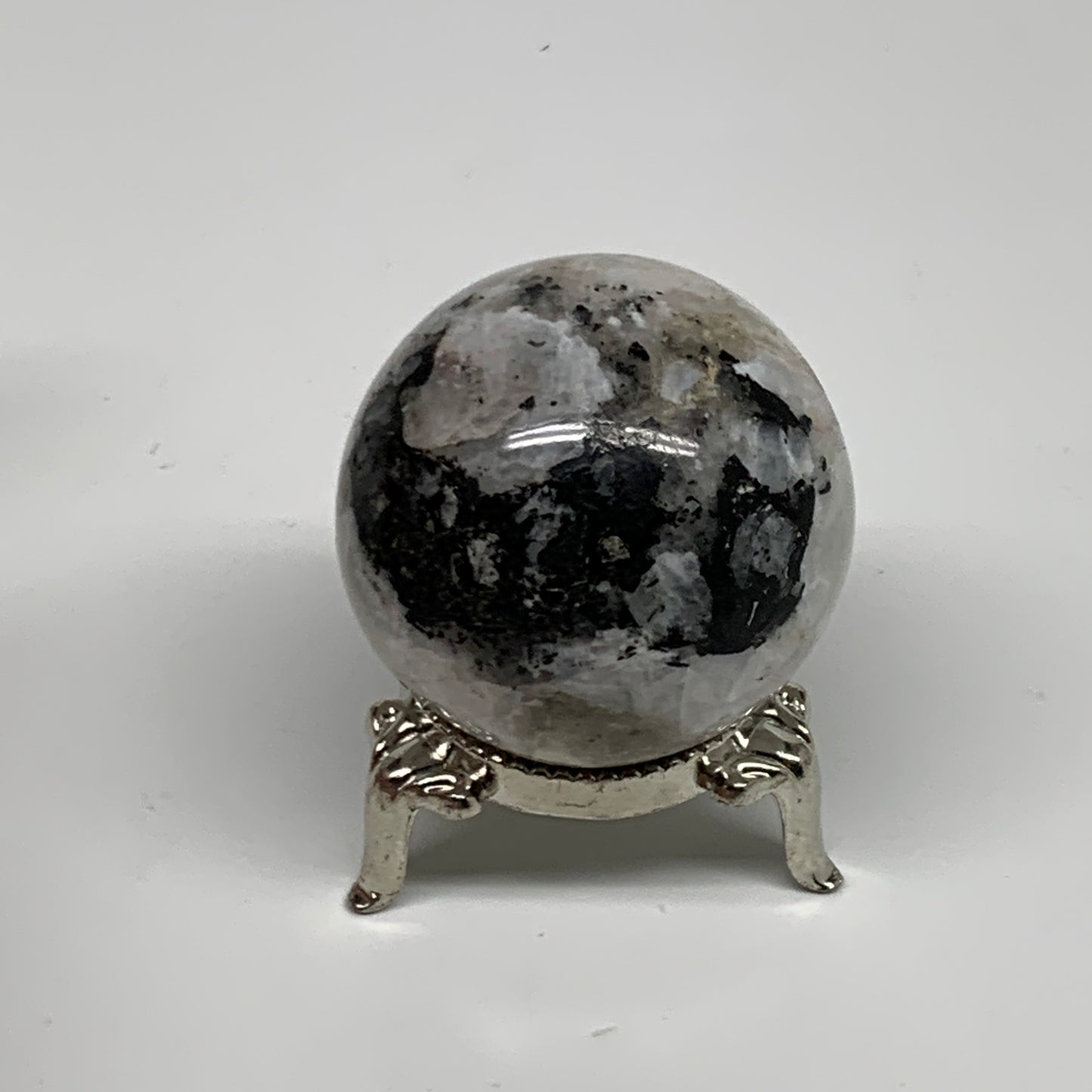 96.7g, 1.6"(41mm), Natural Rainbow Moonstone Sphere Ball Gemstone, B34950