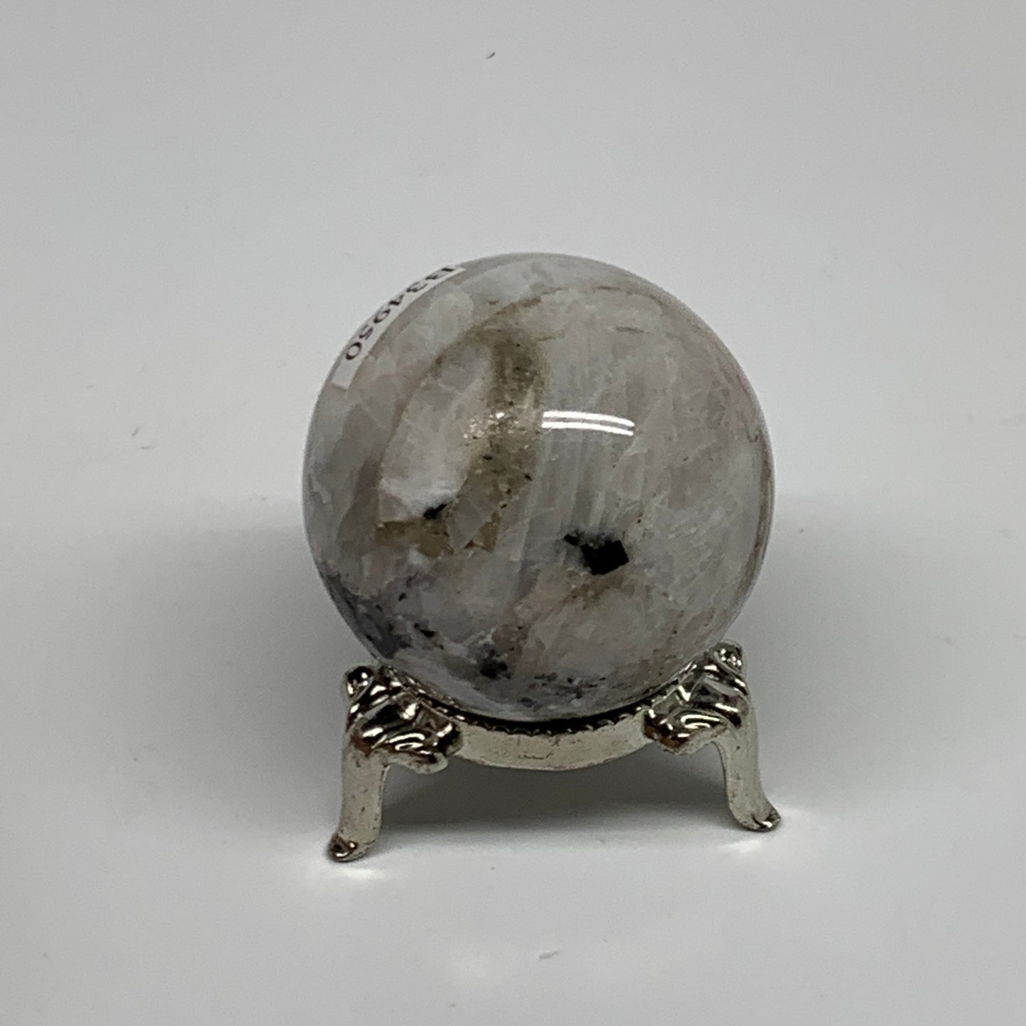 96.7g, 1.6"(41mm), Natural Rainbow Moonstone Sphere Ball Gemstone, B34950