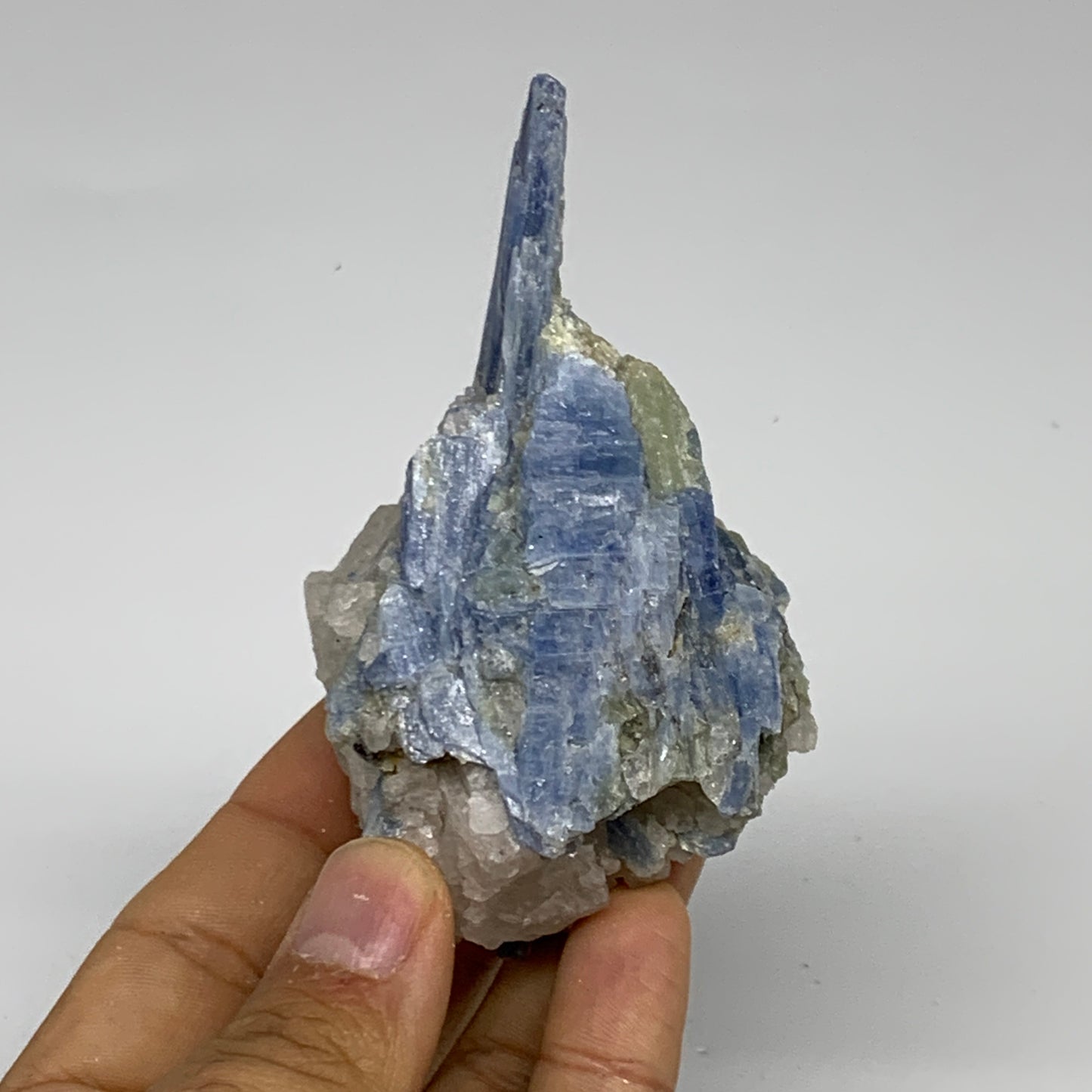 168.1g, 3.7"x2"x1.7", Rough Raw Blue Kyanite Chunk Mineral @Brazil, B32853