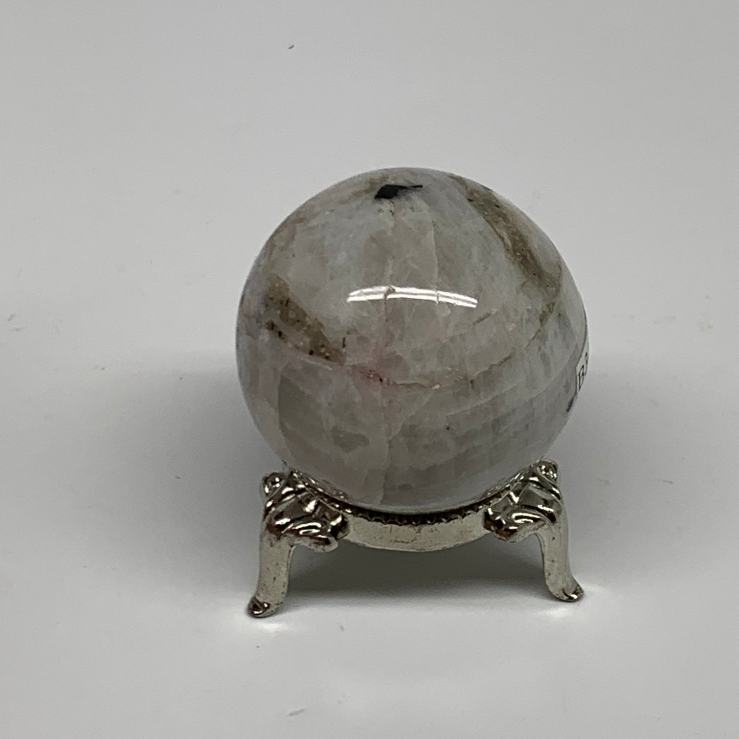 96.7g, 1.6"(41mm), Natural Rainbow Moonstone Sphere Ball Gemstone, B34950